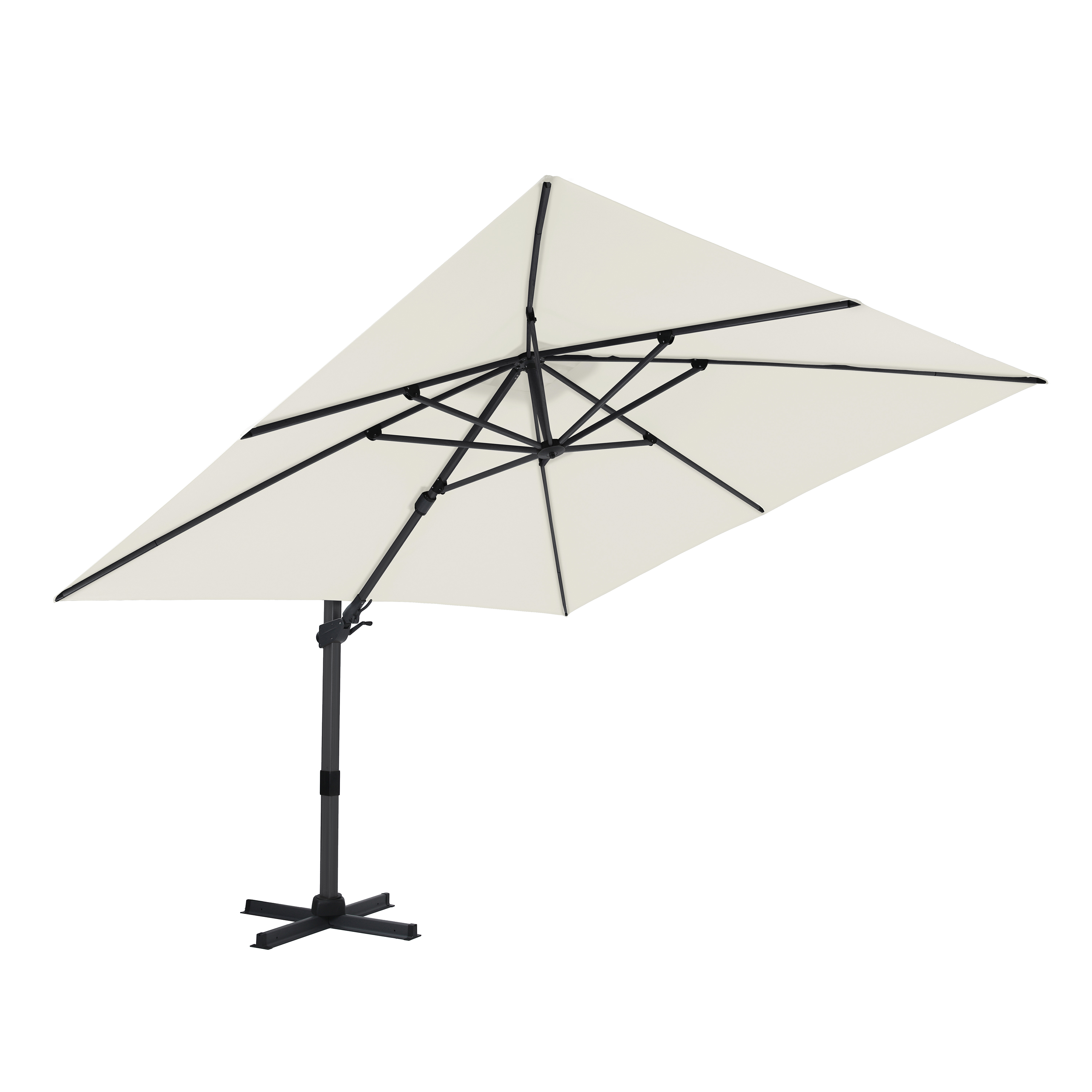 Apollo Premium Zweefparasol 300x300 Antraciet/beige