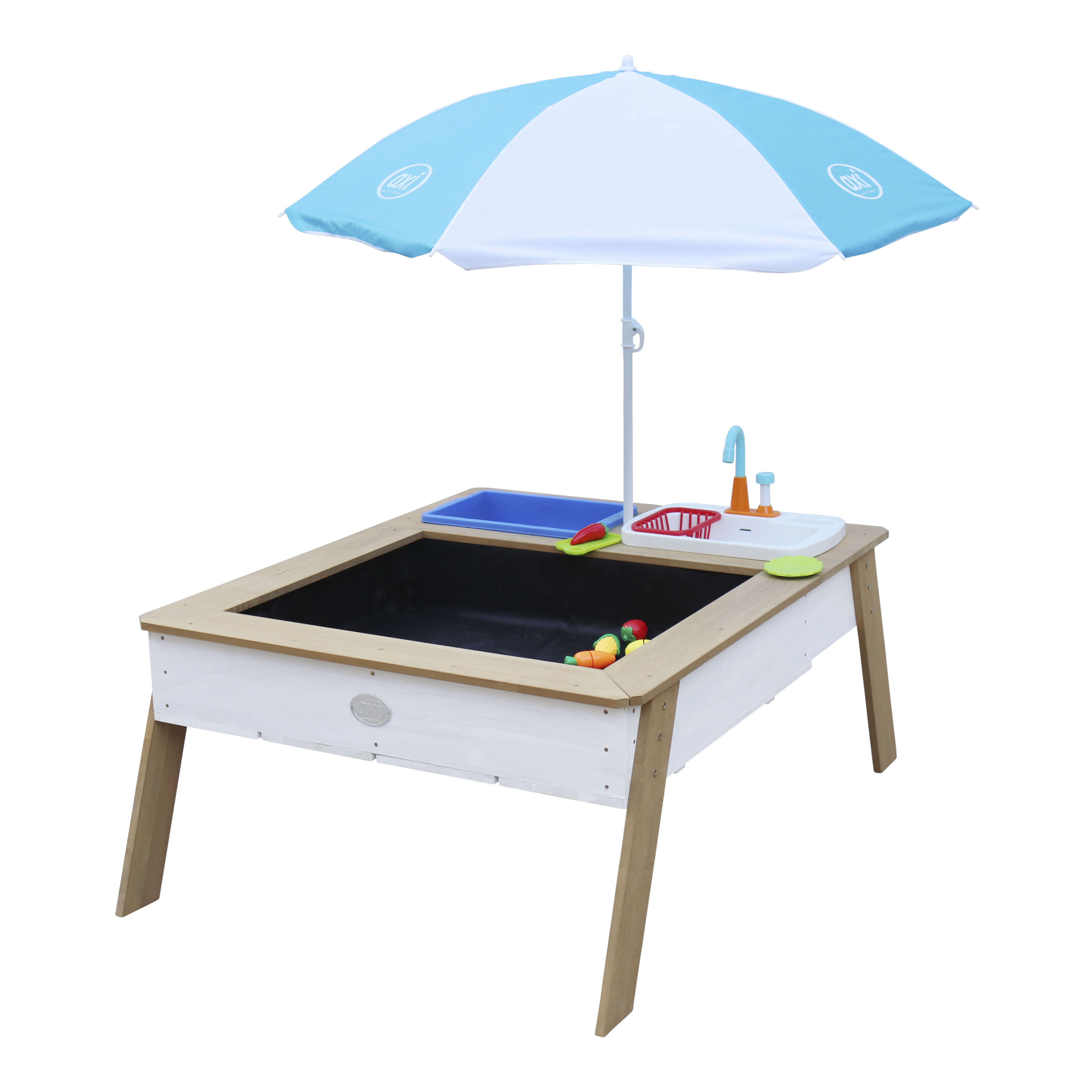 Linda Sand & Water Table with Play Kitchen sink Brown/White 