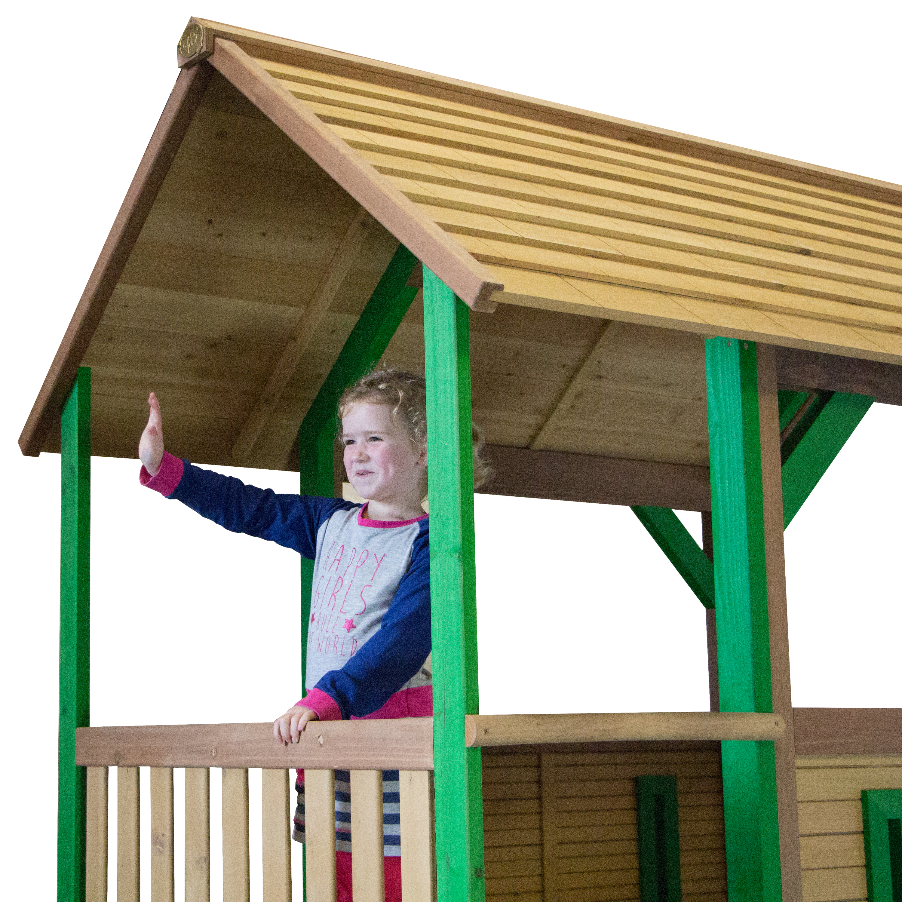 Akela Play Tower Brown/green - Red Slide