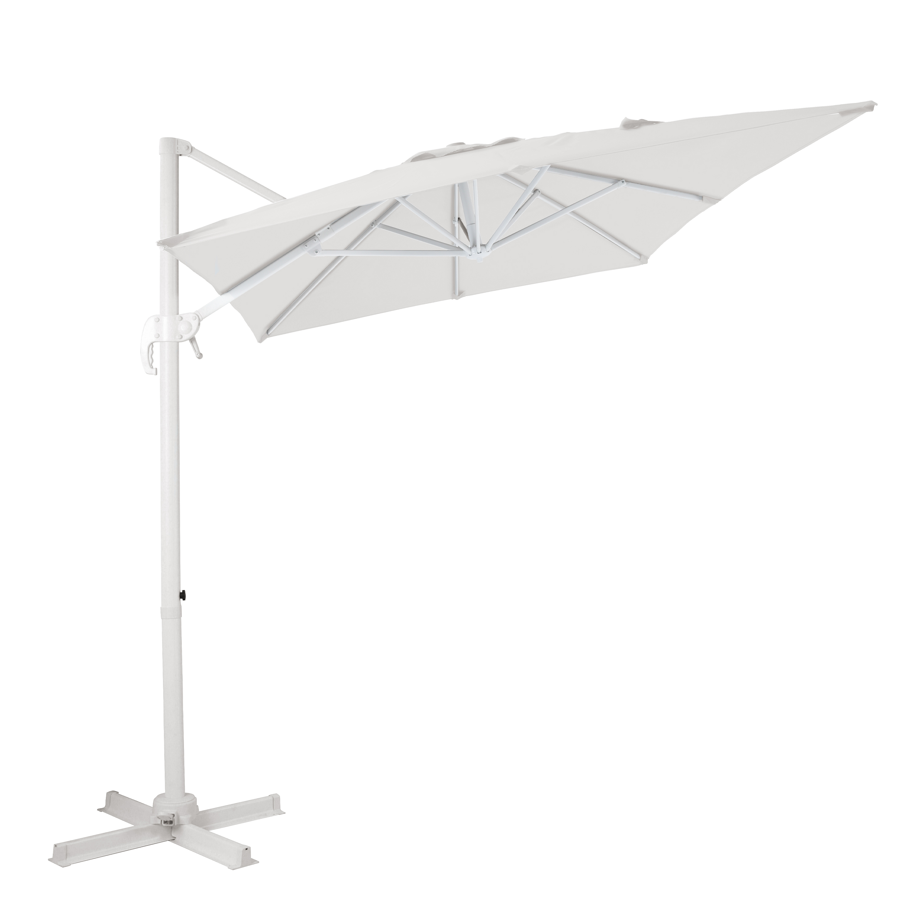Coco Zweefparasol 200x300 Wit/Beige