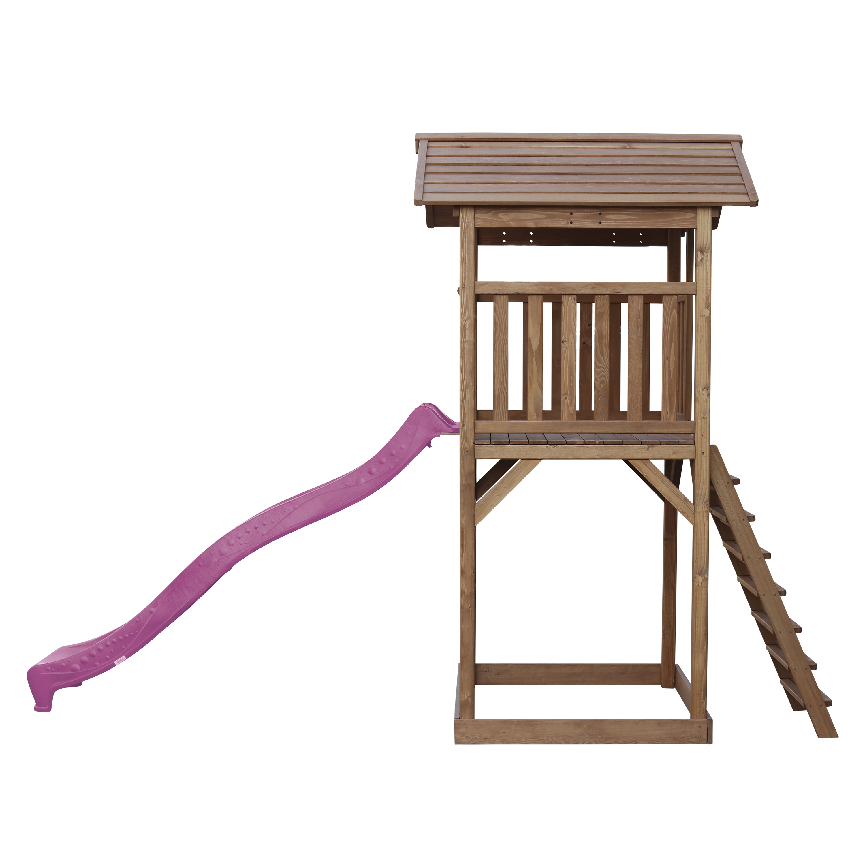 Beach Tower Speeltoren Bruin - Paarse Glijbaan