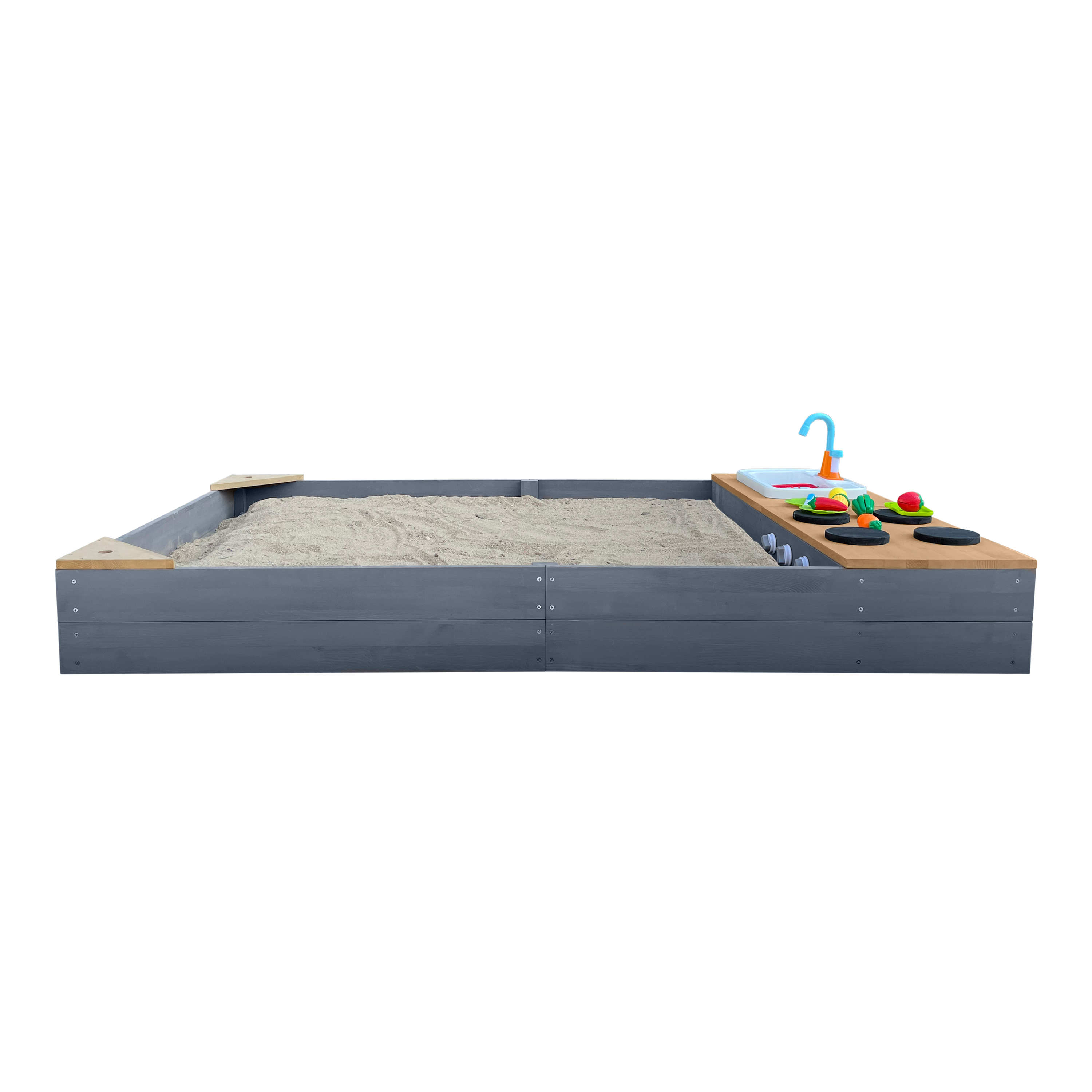 Kelly Sandbox with Play Kitchen Grey/brown Kelly Sandbox with Play Kitchen Grey/brown