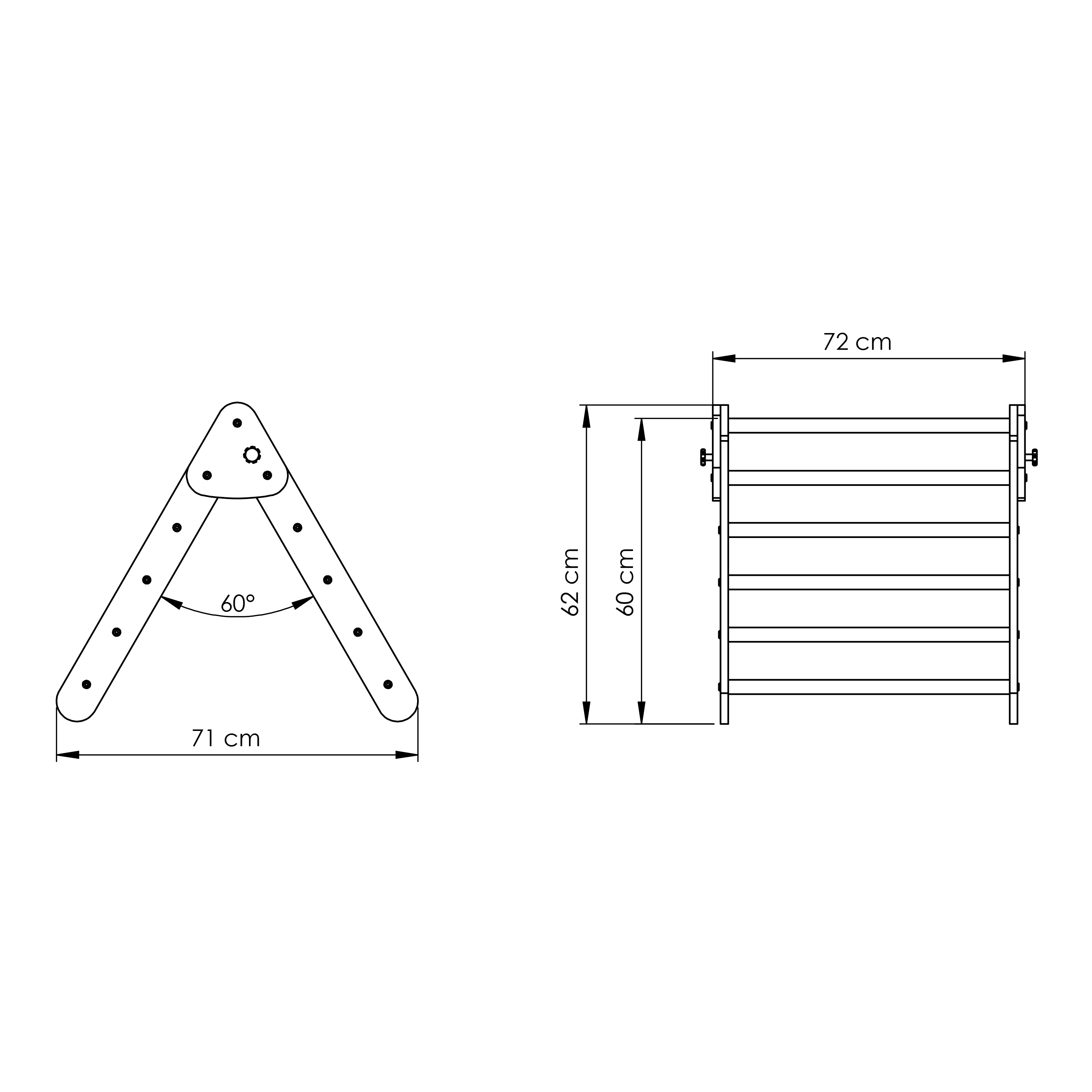 Wooden Climbing Triangle with Ladder Natural