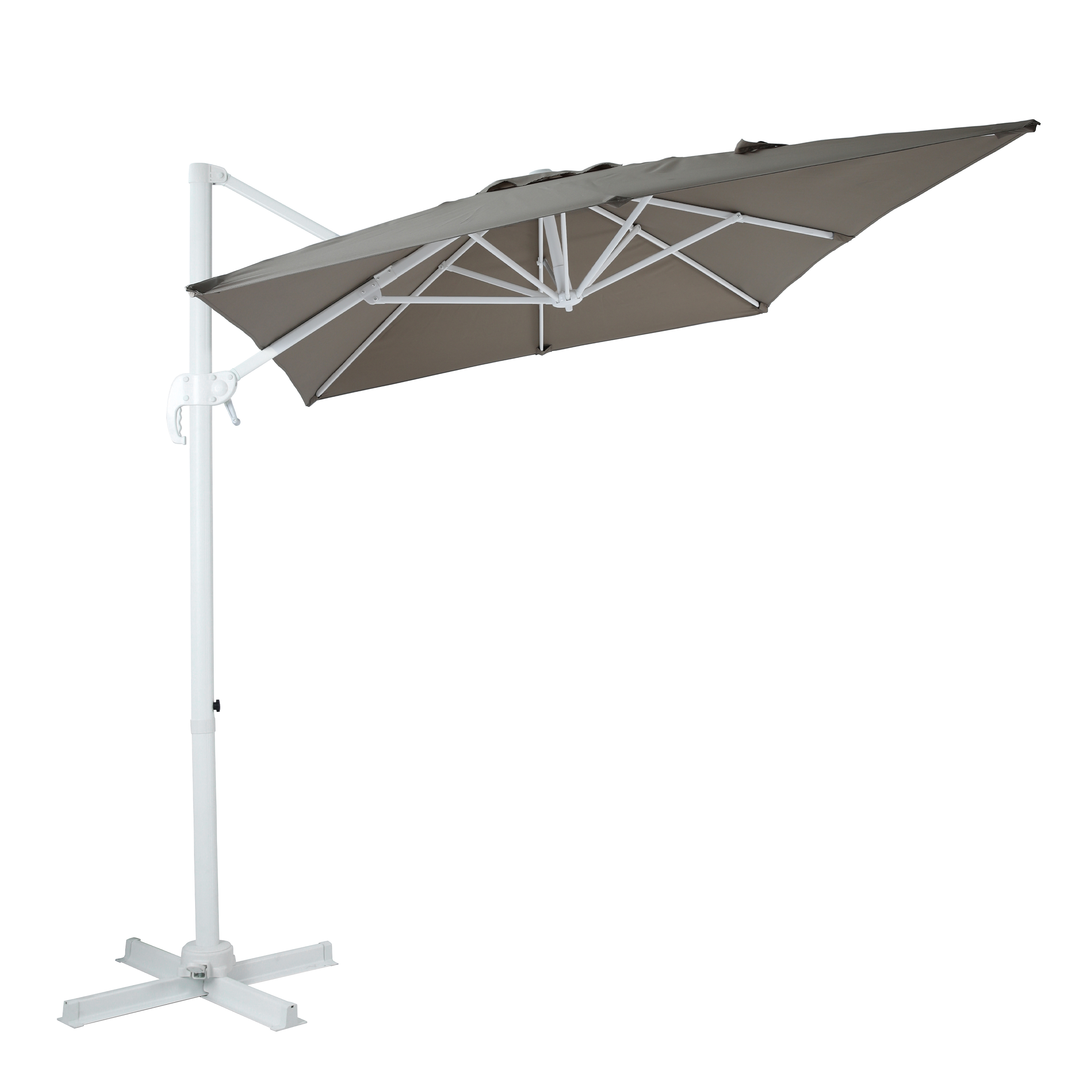 Coco Zweefparasol 200x300 Wit/taupe