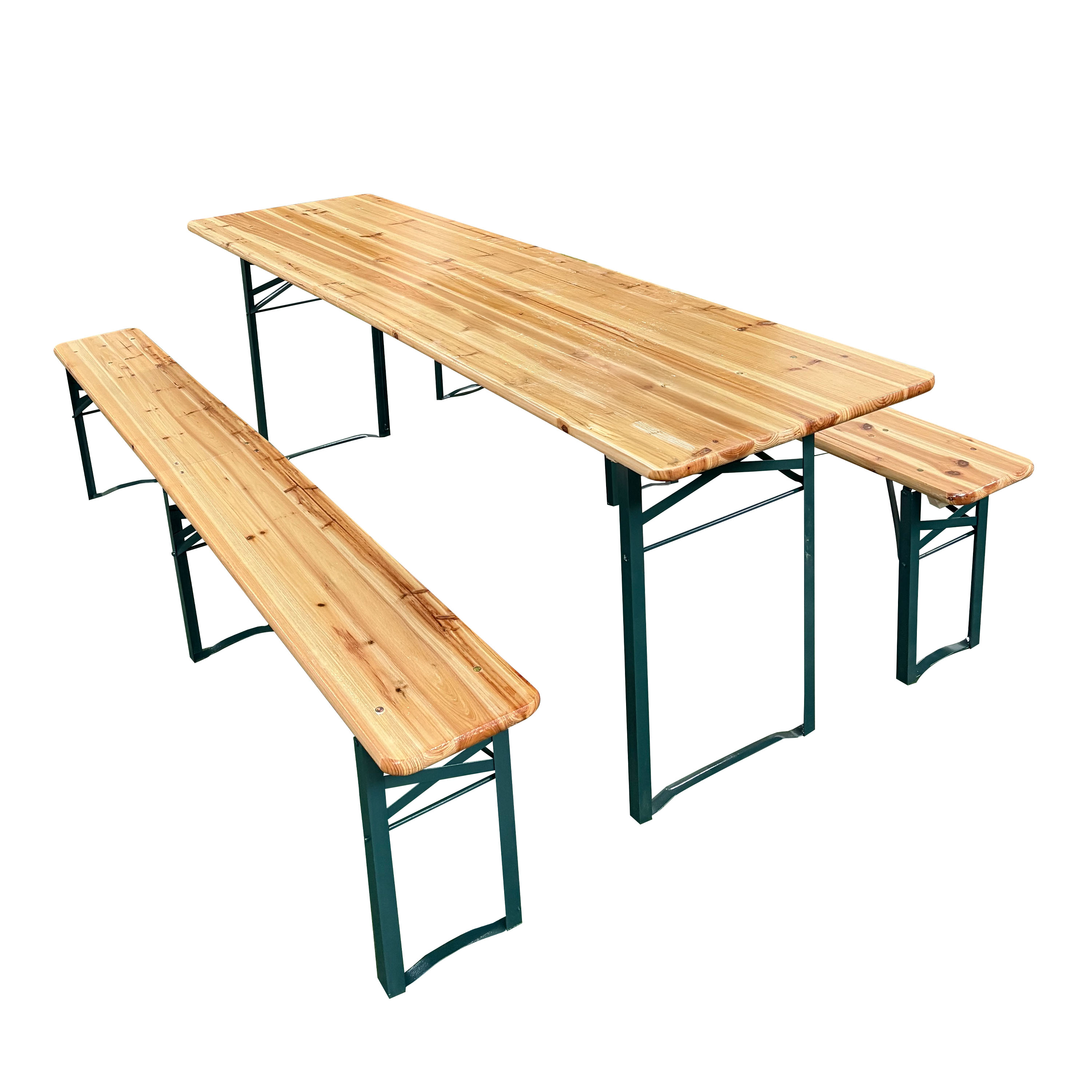 Toon Ensemble de table de brasserie pliable avec 2 bancs