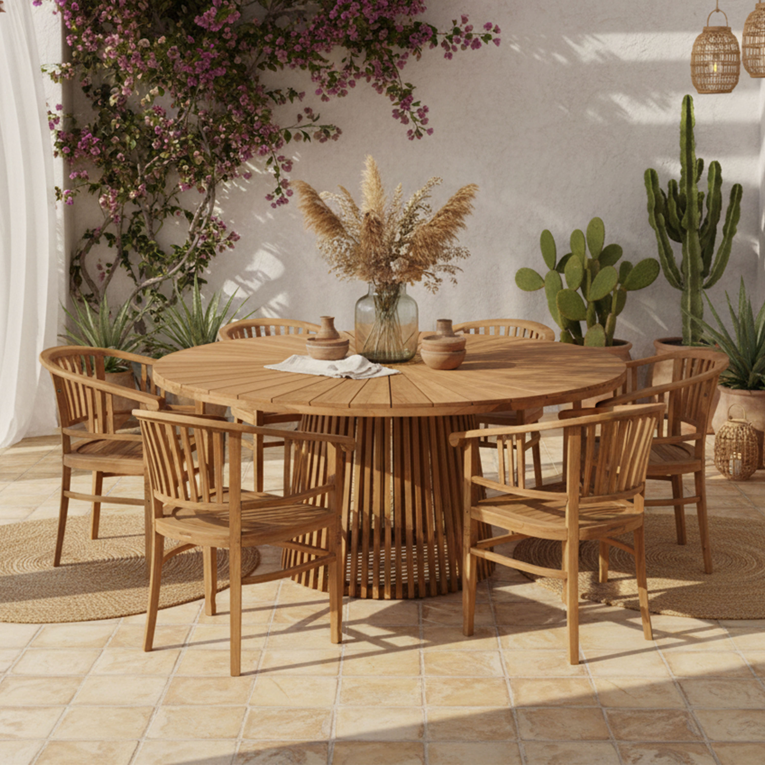 Hani/Talia 150 cm Tuinset 7-delig Teak