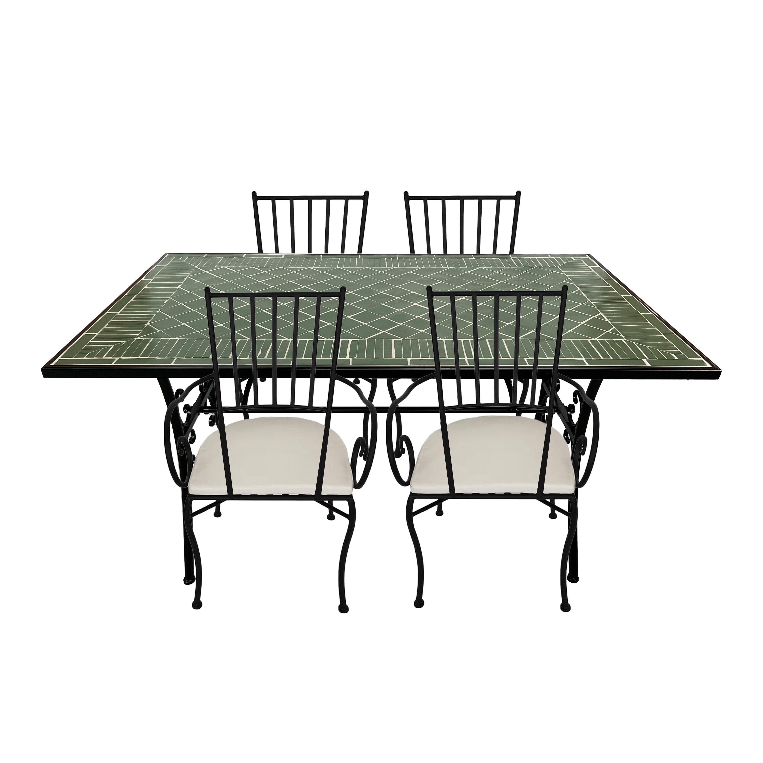 Leonie 5-pièce Chaises et Table Bistrot Mosaïque Vert Foncé