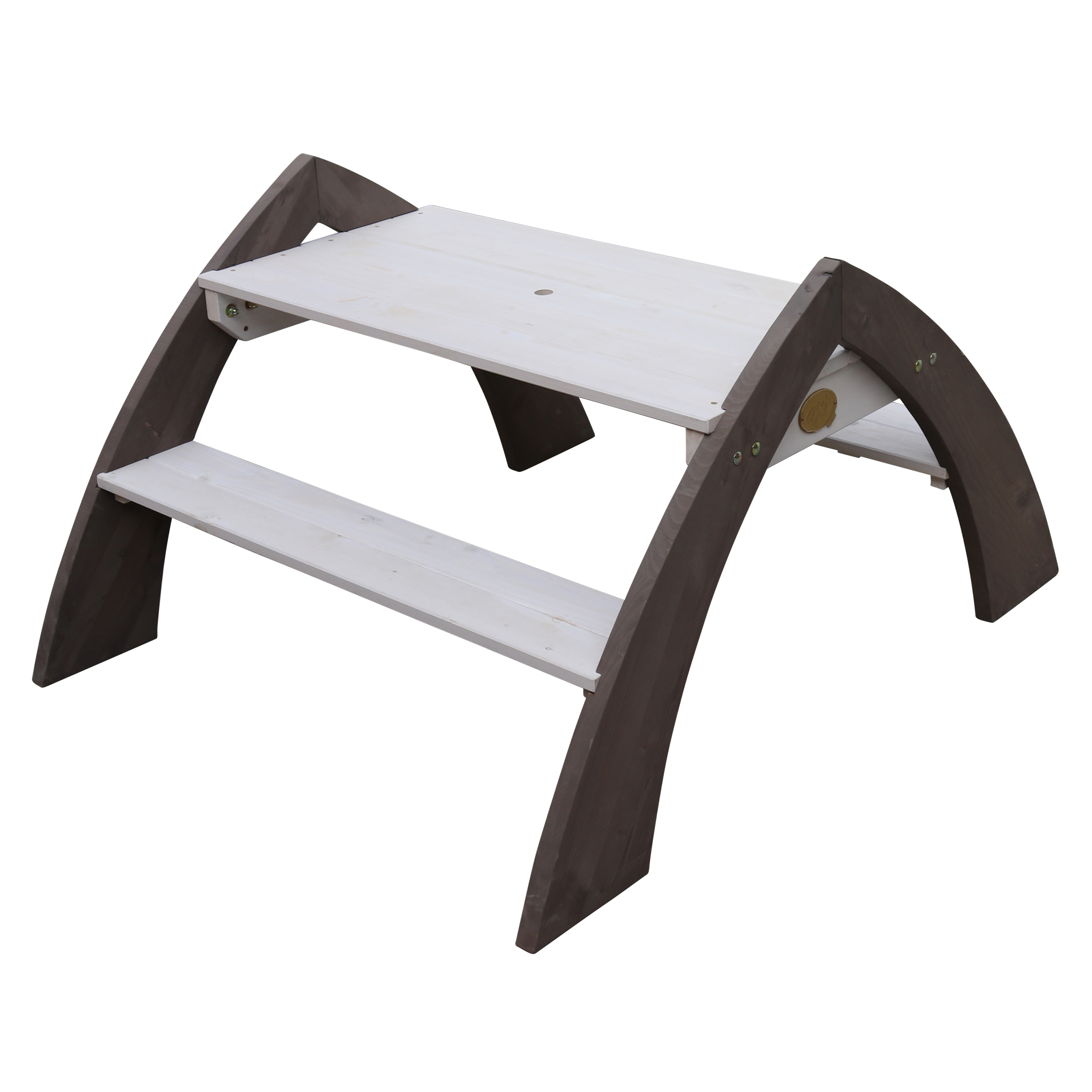 Kylo Picknicktafel Grijs/wit - Parasol Blauw