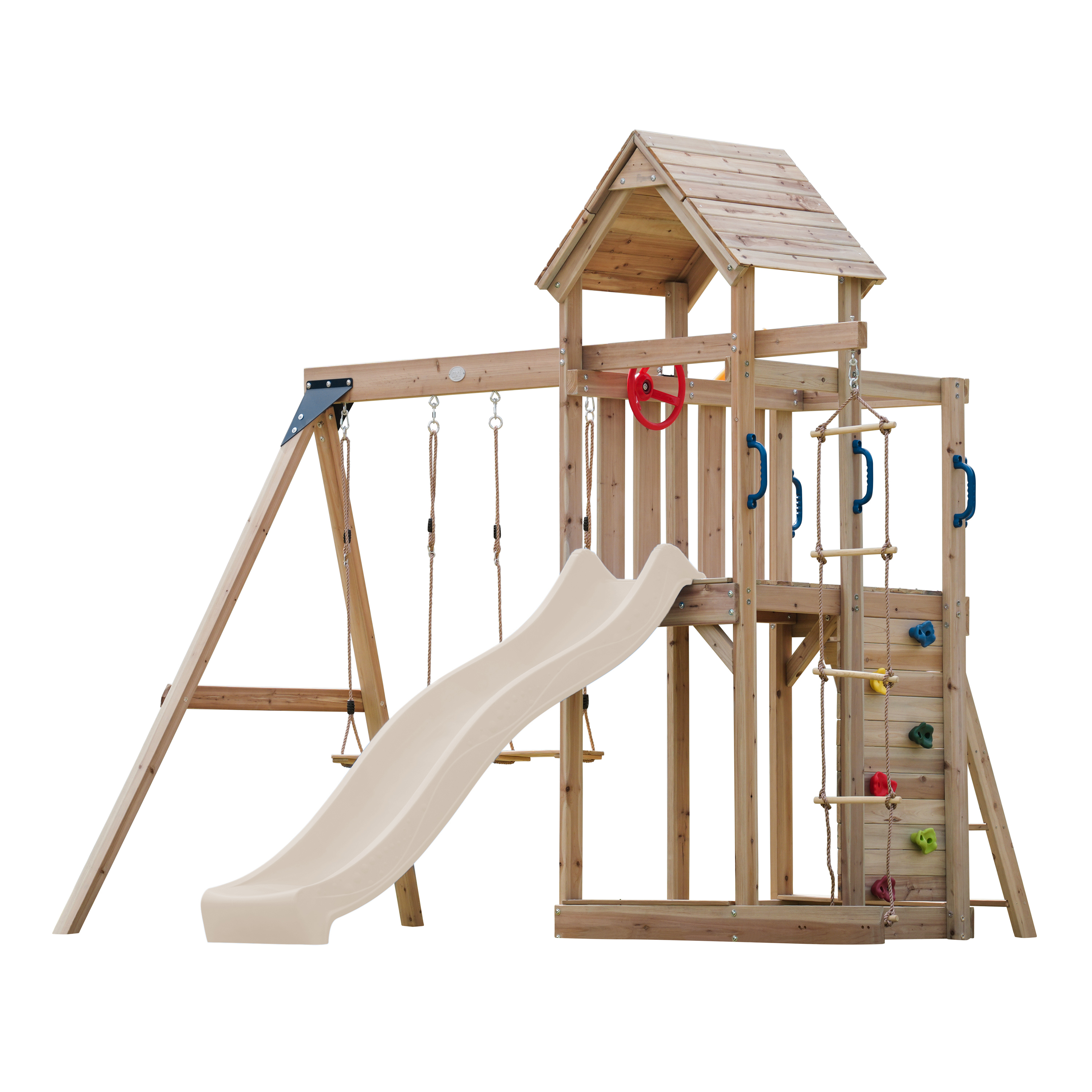Moos Play Set with Swing Brown - Cream Slide