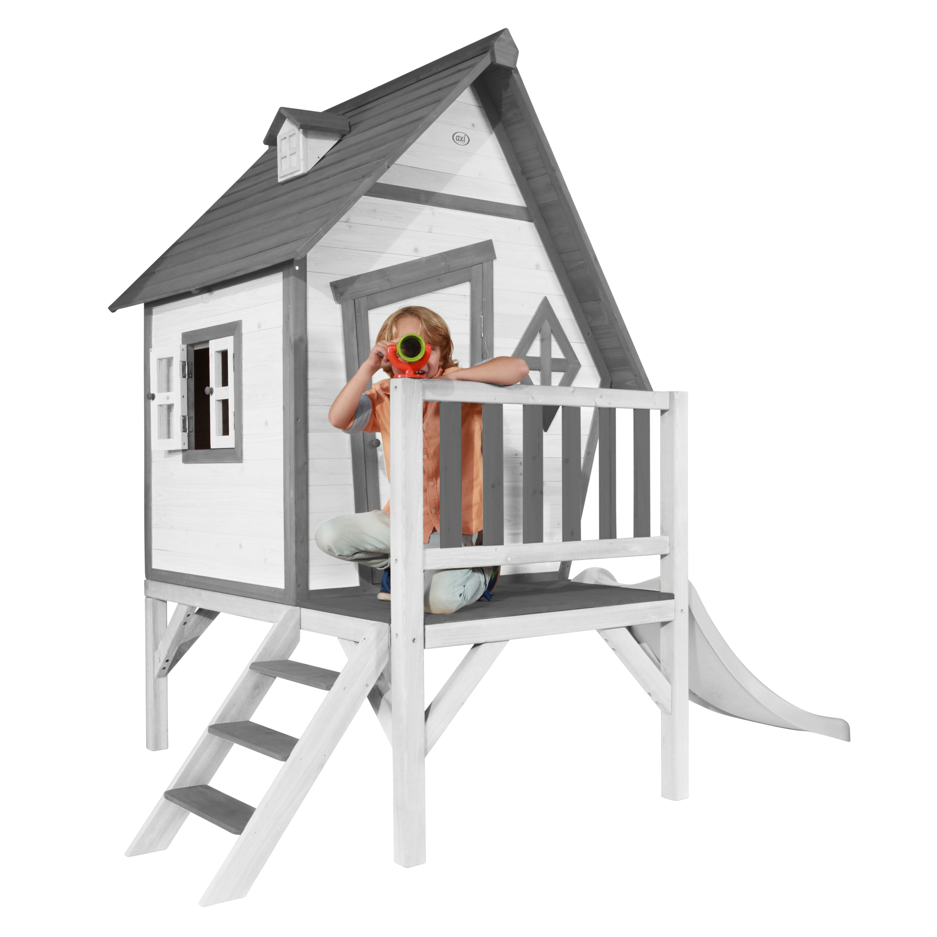 Cabin XL Playhouse Grey/White - White Slide