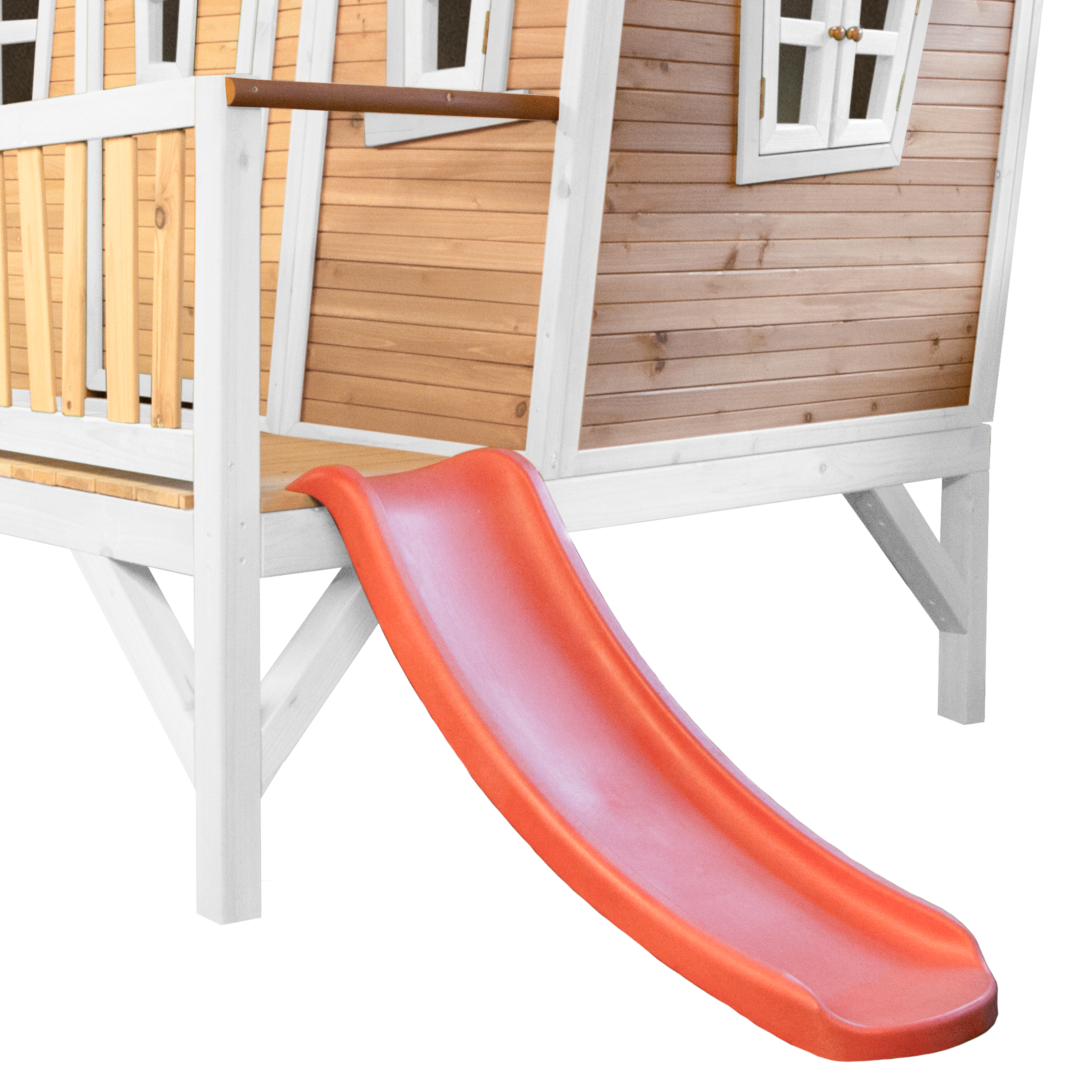 Emma Playhouse Brown/White - Red Slide