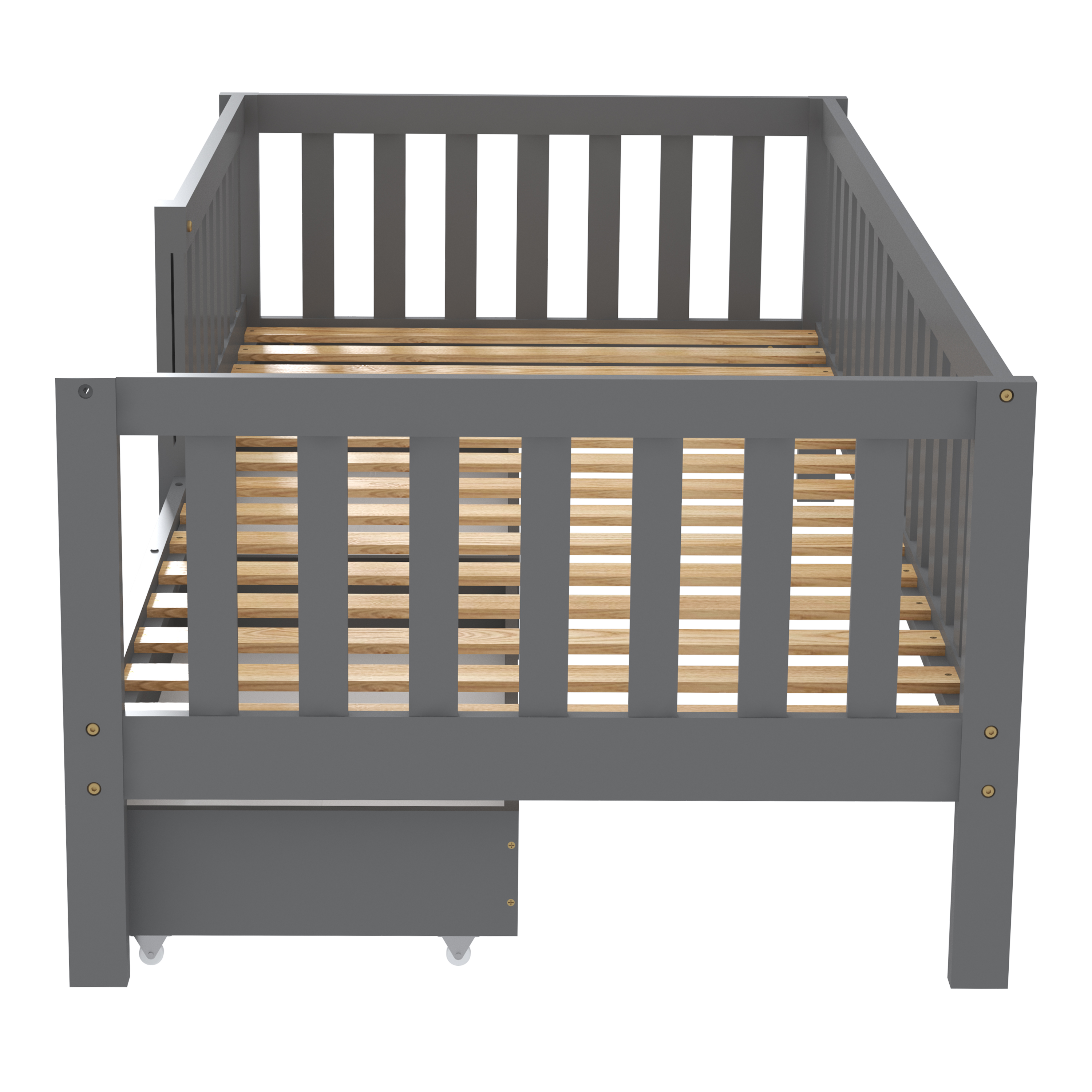 Isa Kids Bed with Storage Drawers Grey – Without Mattress