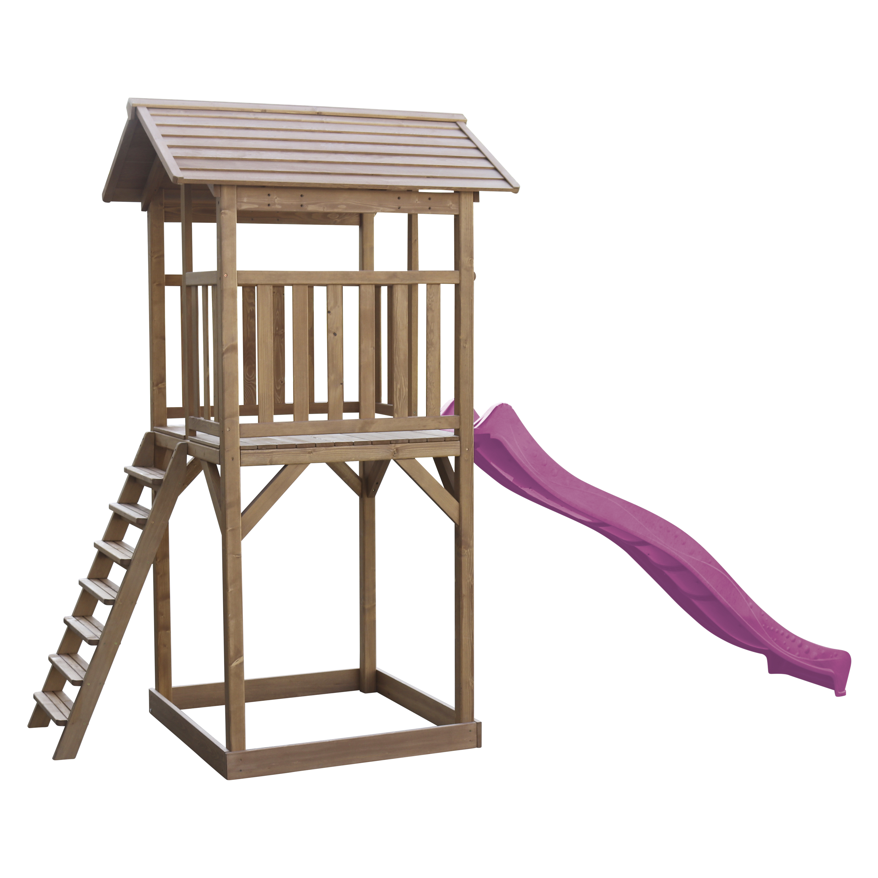 Beach Tower Speeltoren Bruin - Paarse Glijbaan