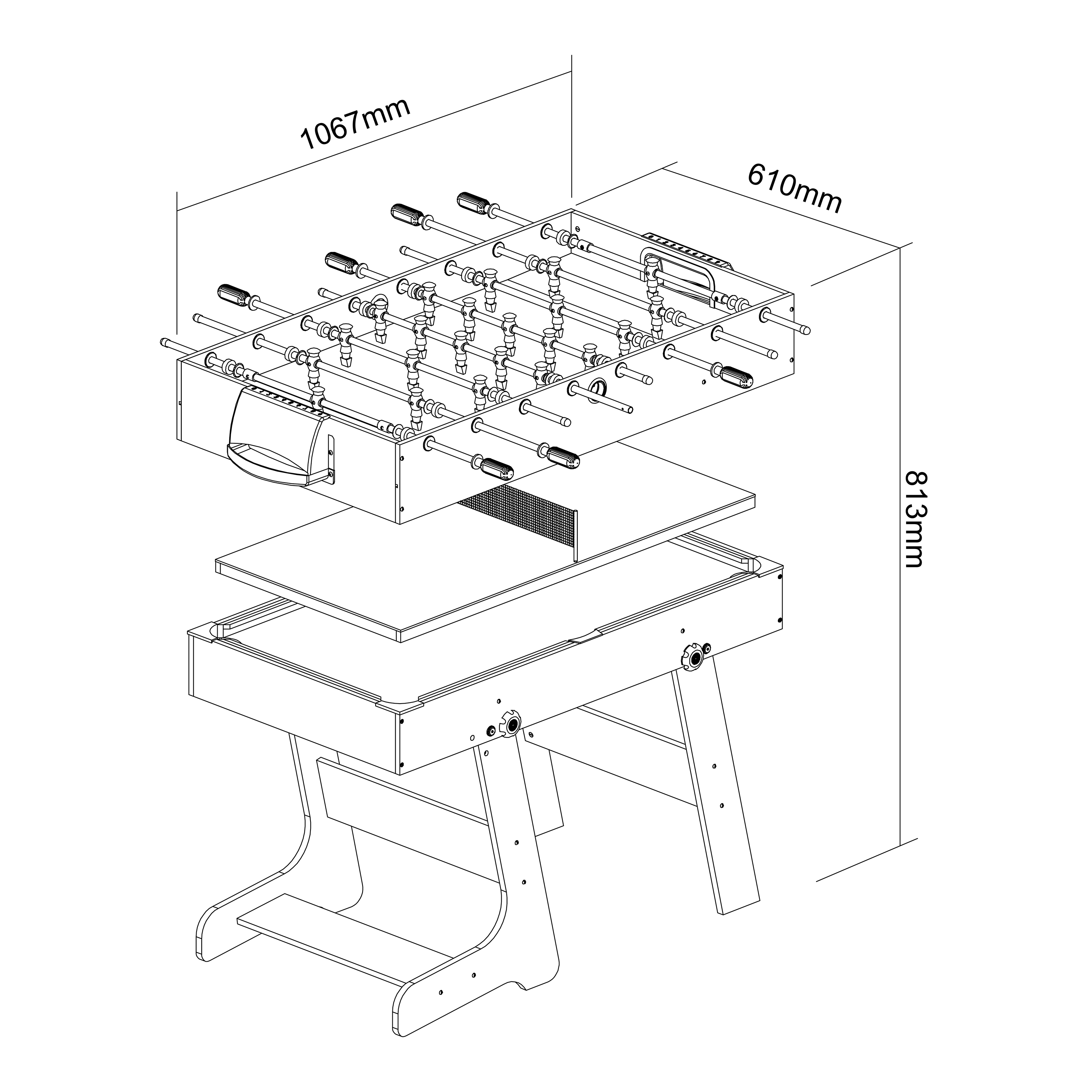 16-in-1 Multi Speeltafel Zwart