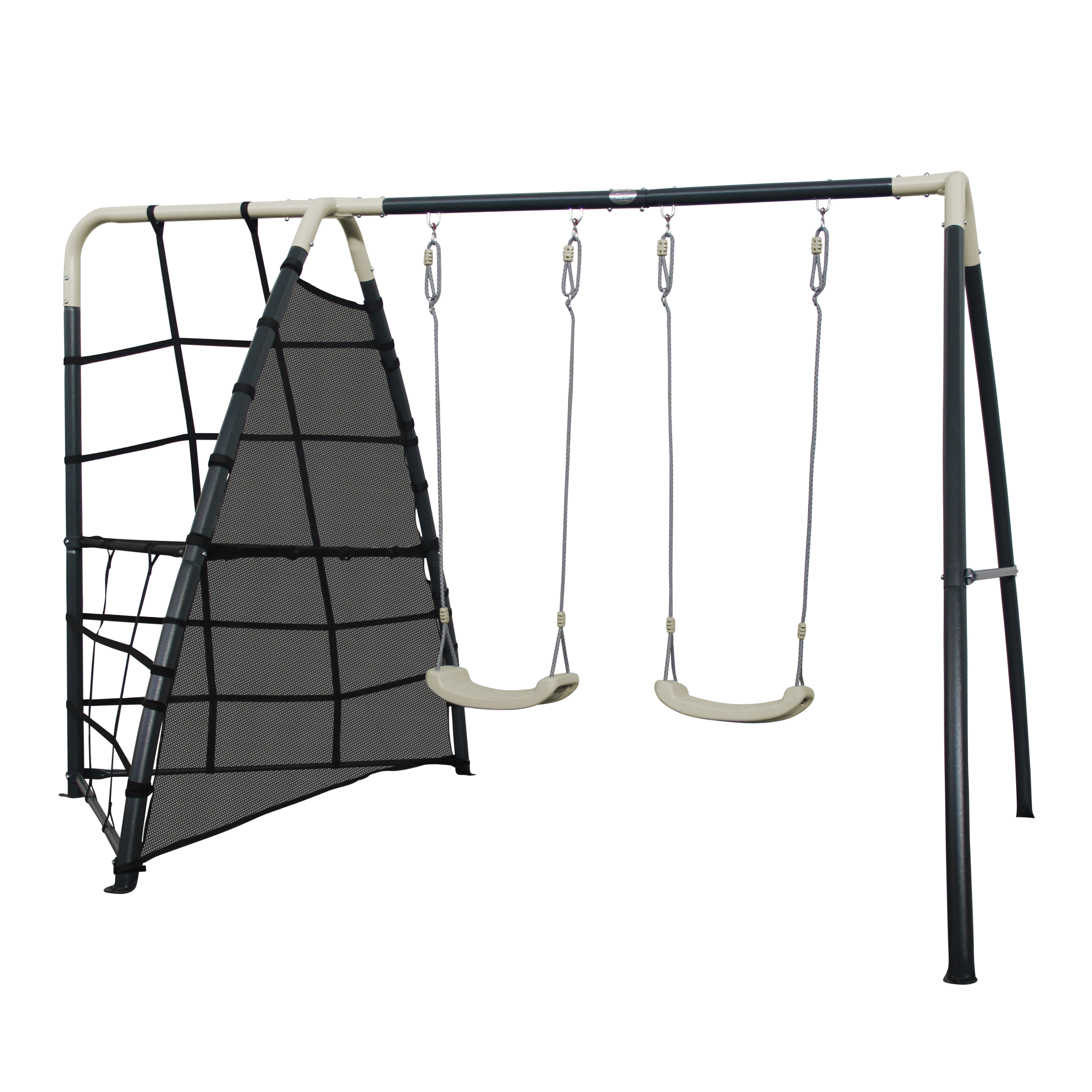 Set de Balançoire en métal en anthracite & crème