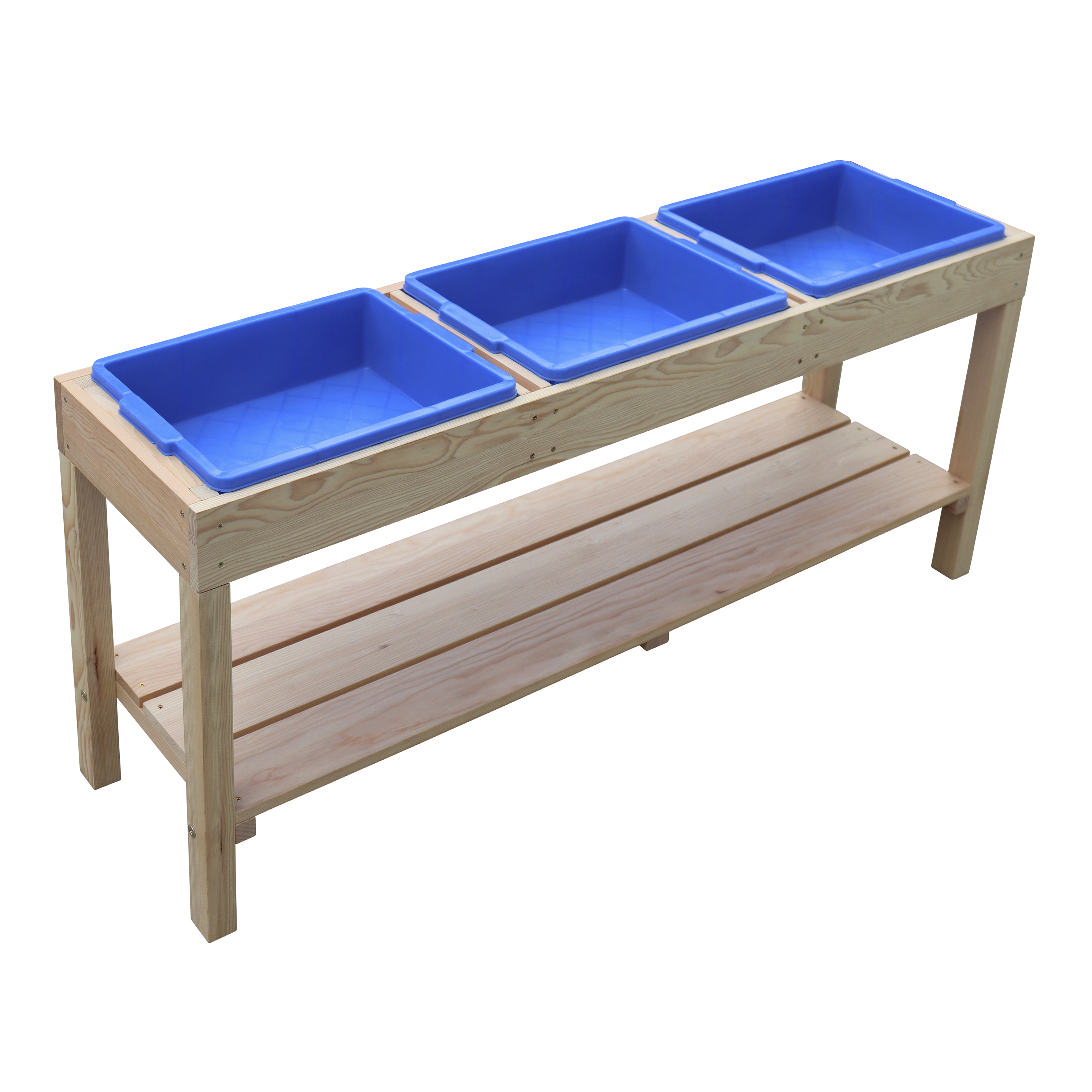 Activity Table with 3 Bins Natural Brown