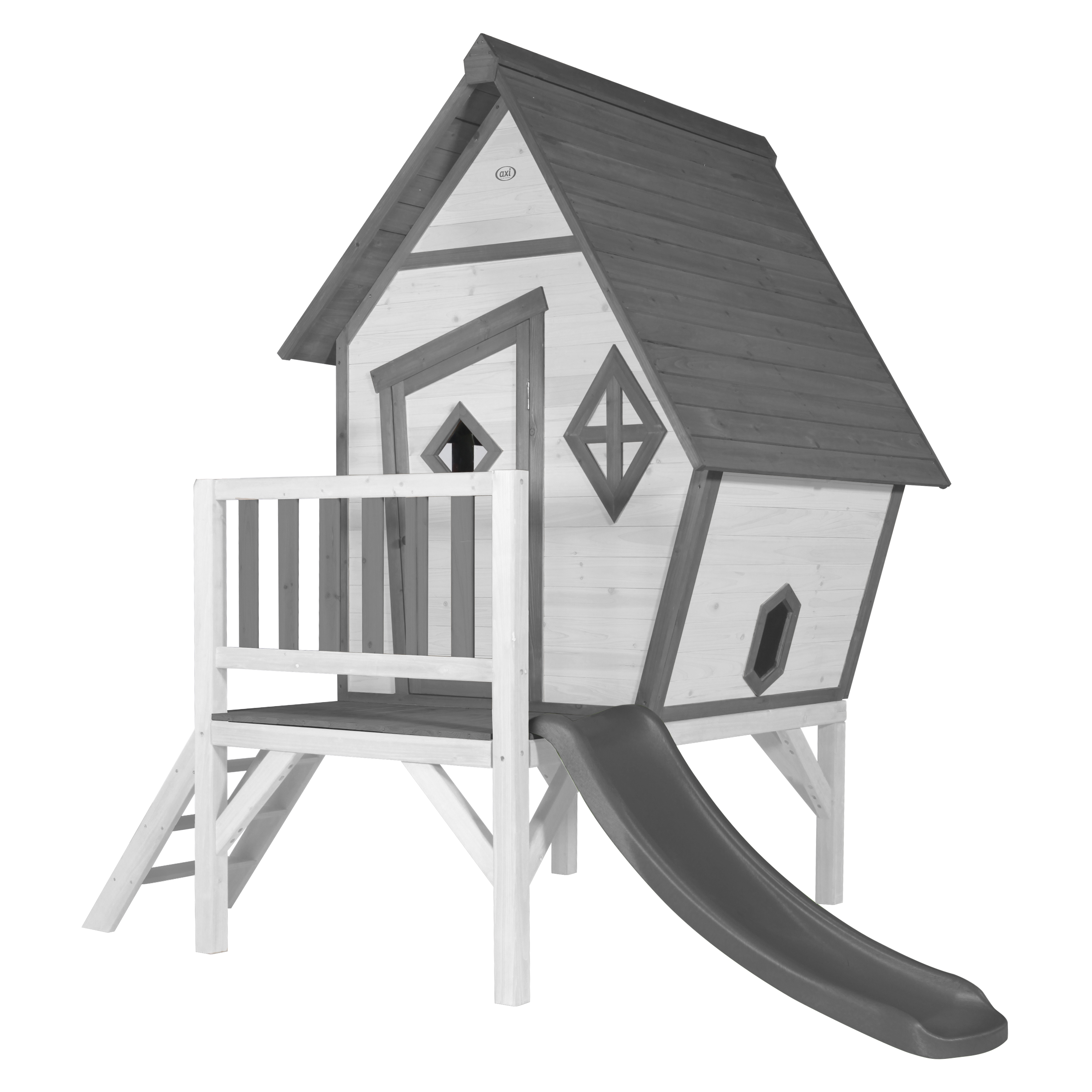 Cabin XL Playhouse Grey/White - Grey Slide