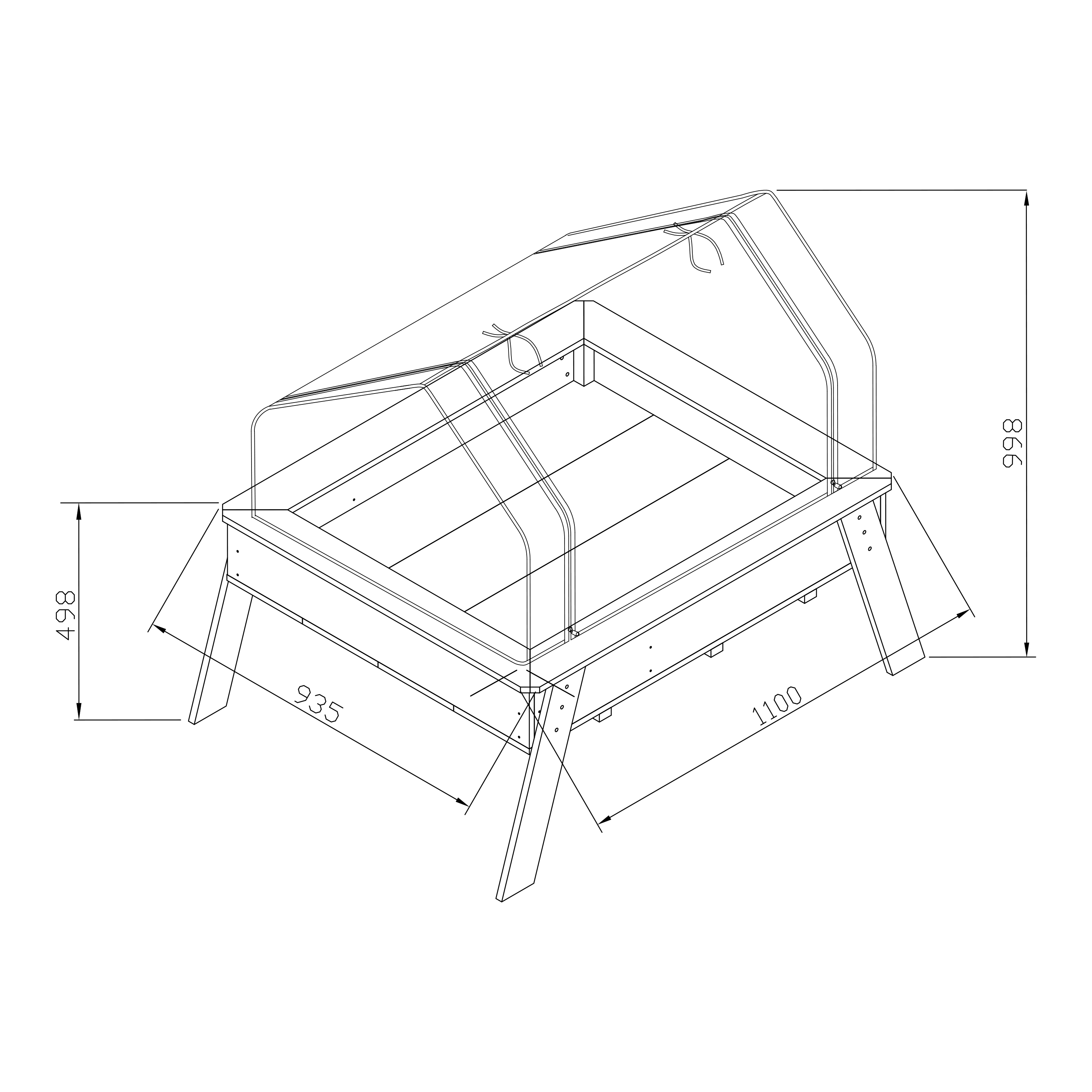 Linda Kweektafel met broeikas Bruin/wit