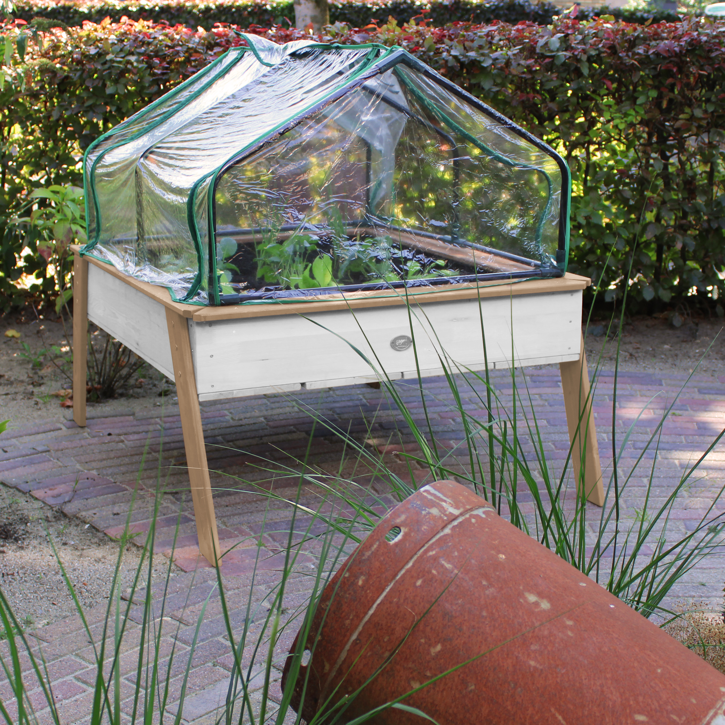 Linda Kweektafel met broeikas Bruin/wit