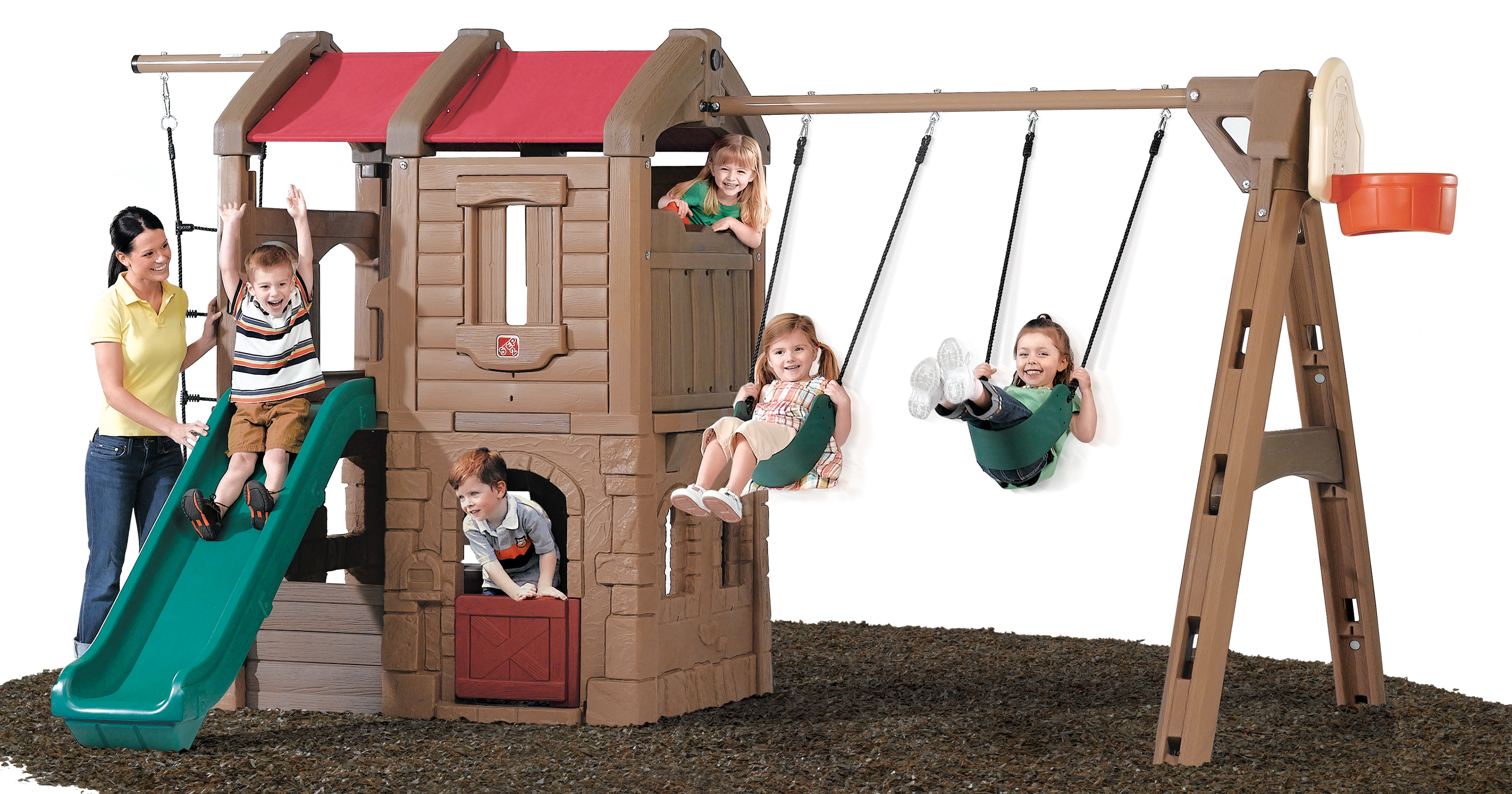 Naturally Playful Adventure Lodge Speelhuis met glijbaan