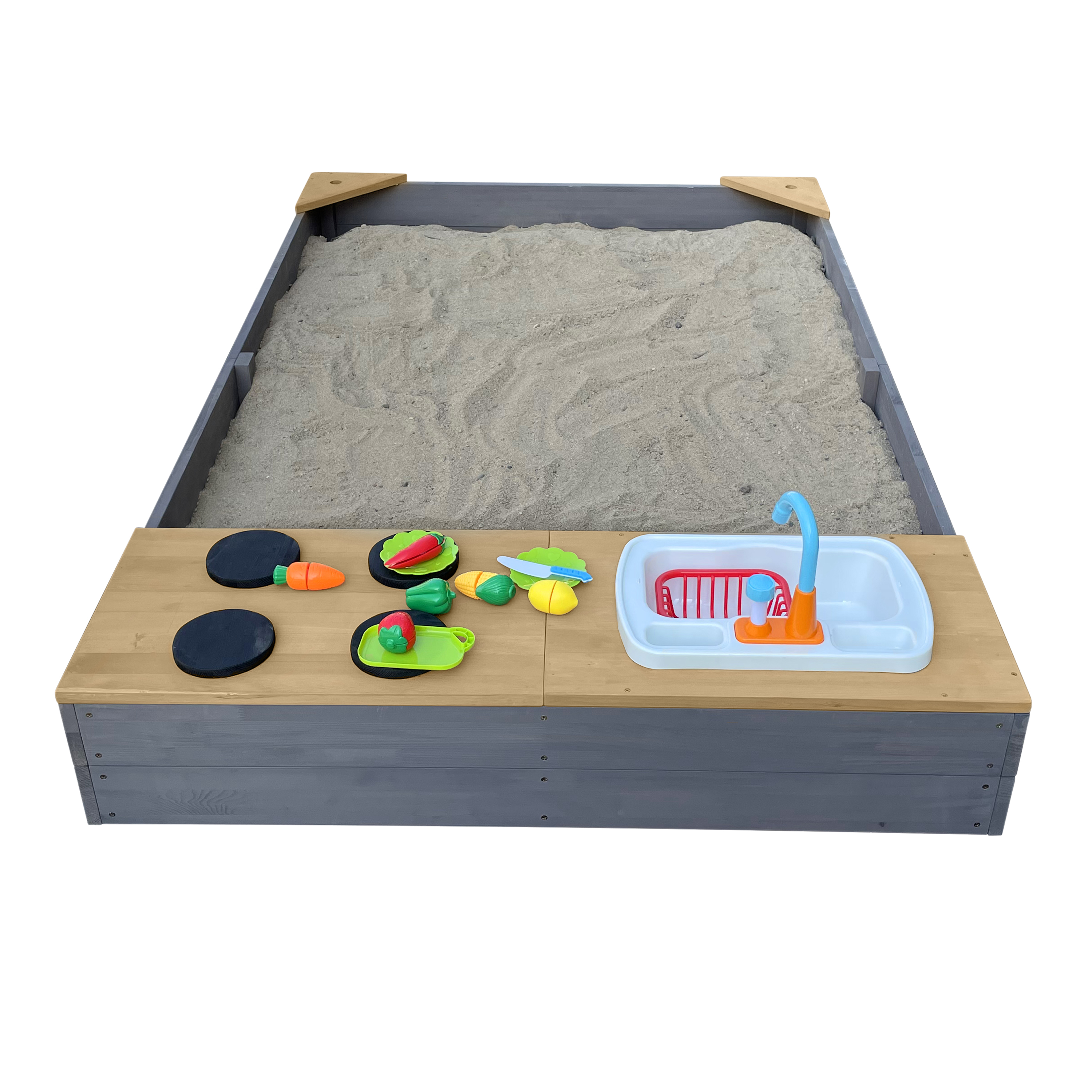 Kelly Sandbox with Play Kitchen Grey/brown Kelly Sandbox with Play Kitchen Grey/brown