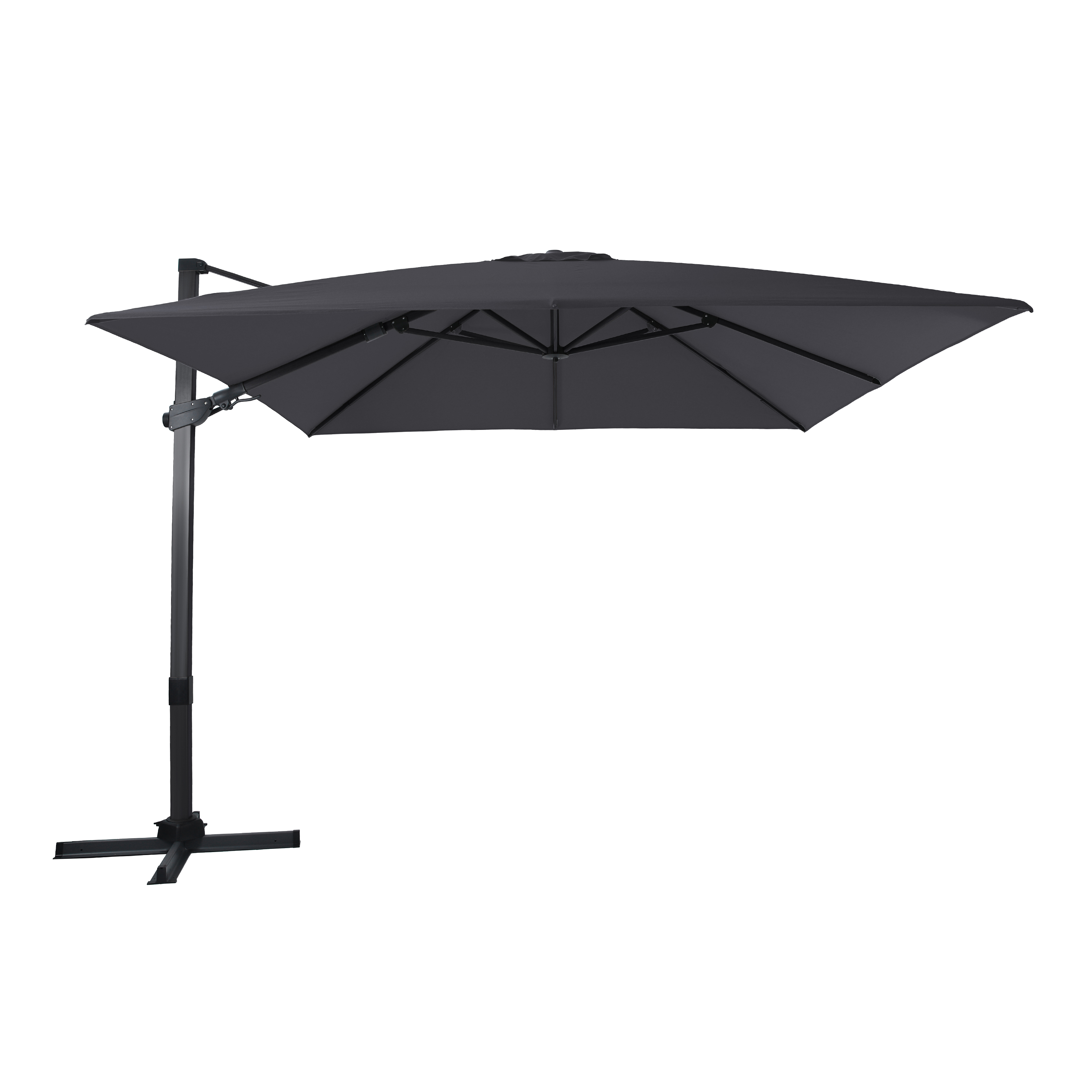 Apollo Premium Zweefparasol 300x300 Antraciet/grijs