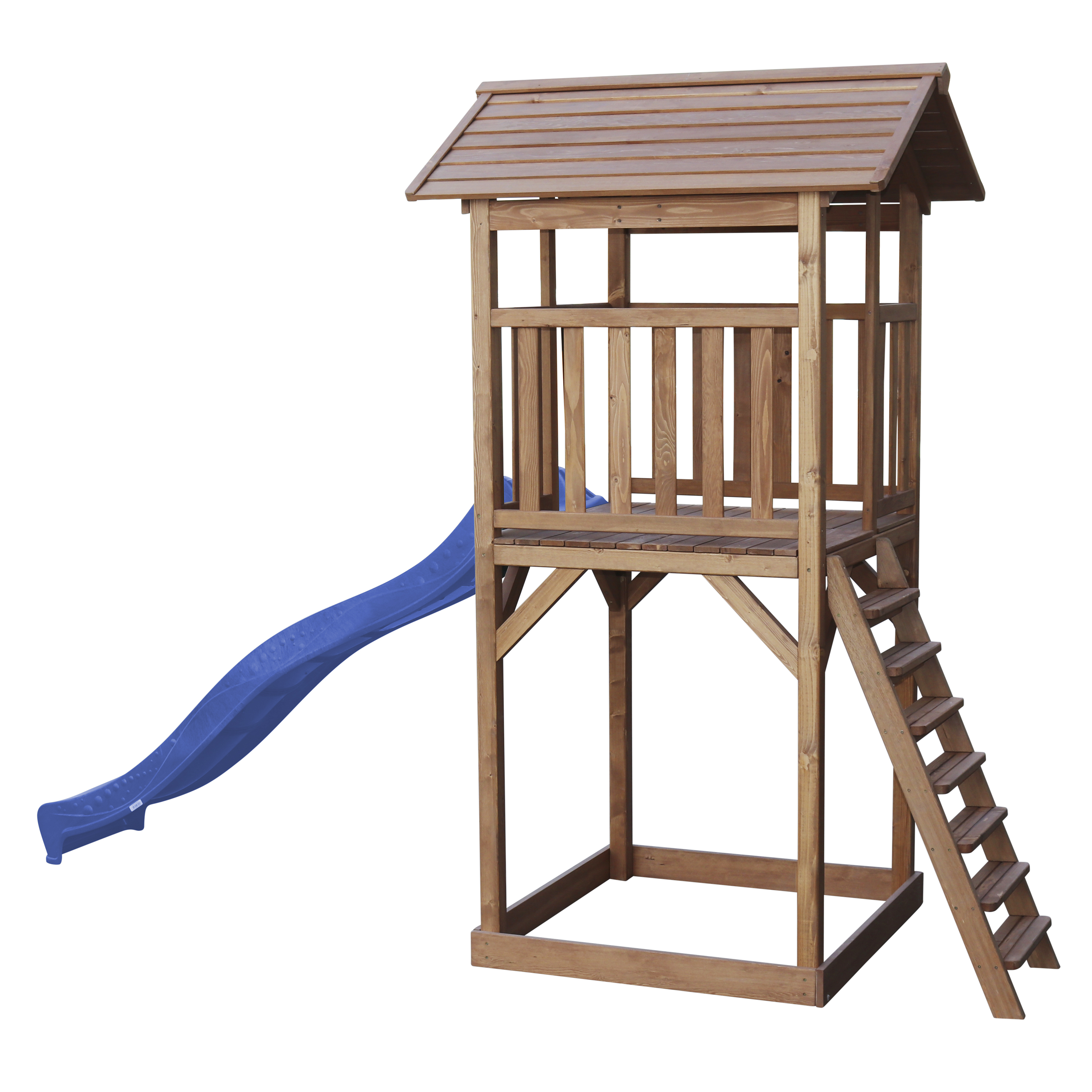 Beach Tower Speeltoren Bruin - Blauwe Glijbaan