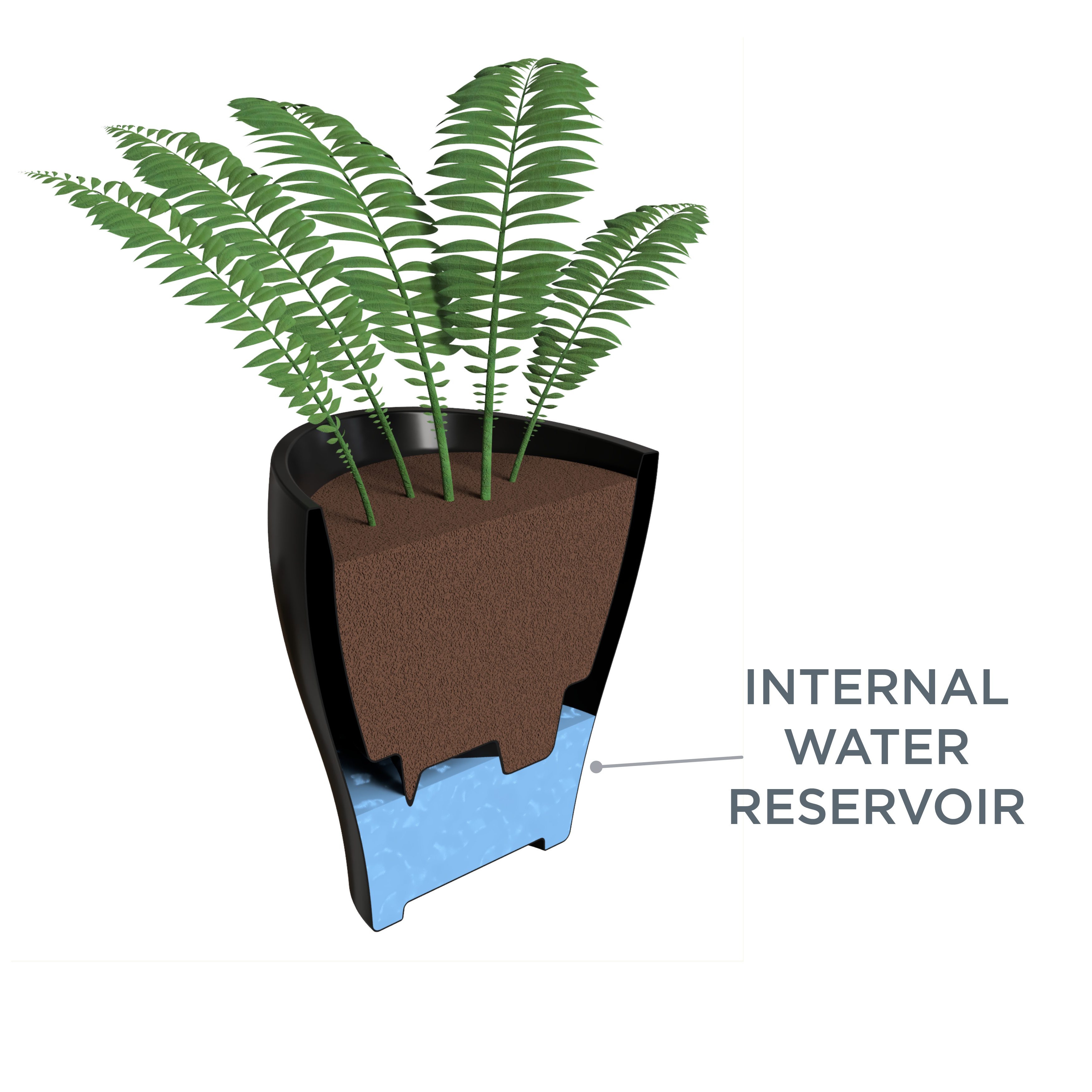 Fernway Bloempot - Onyx Zwart