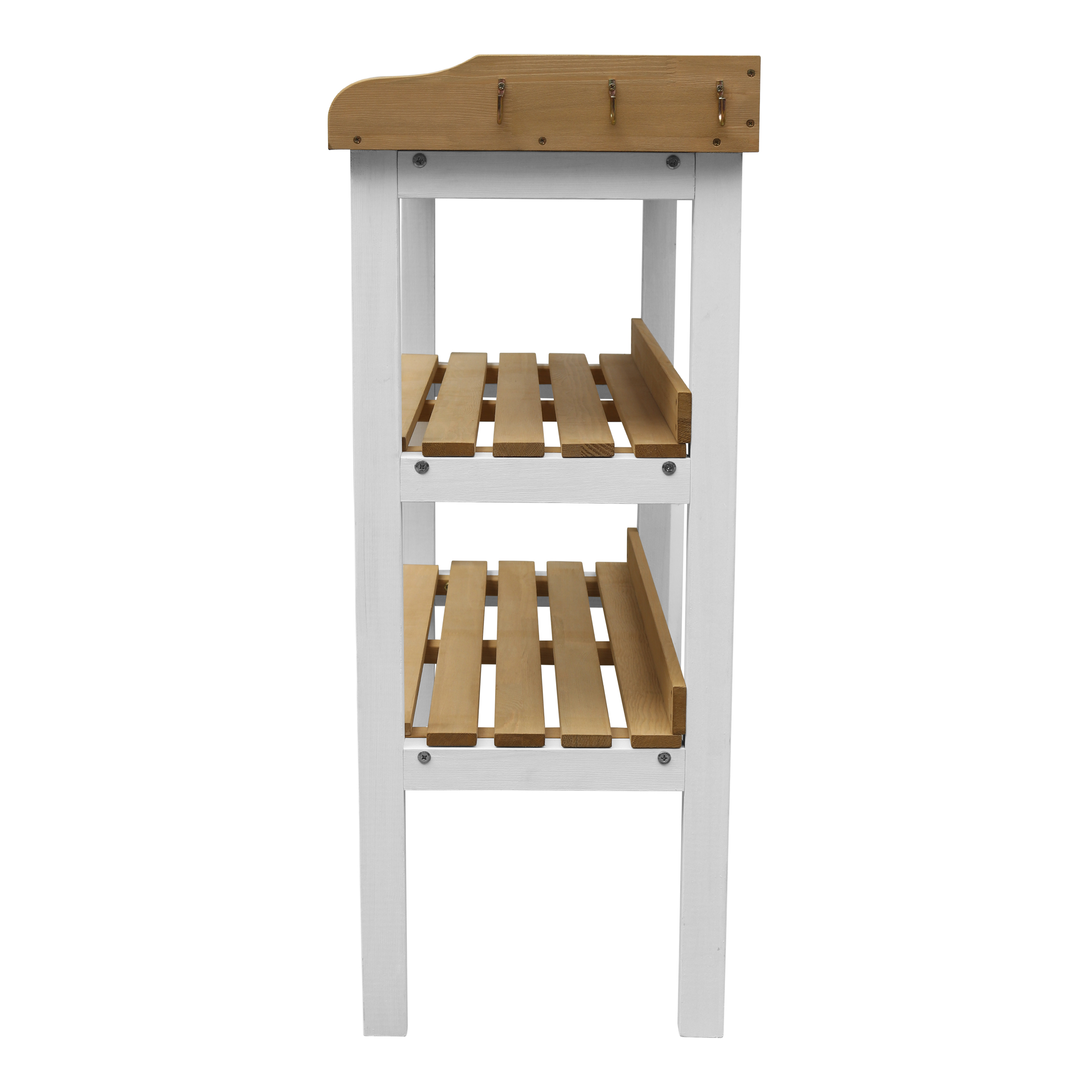 Oppottafel met opbergplanken Bruin/wit Oppottafel met opbergplanken Bruin/wit