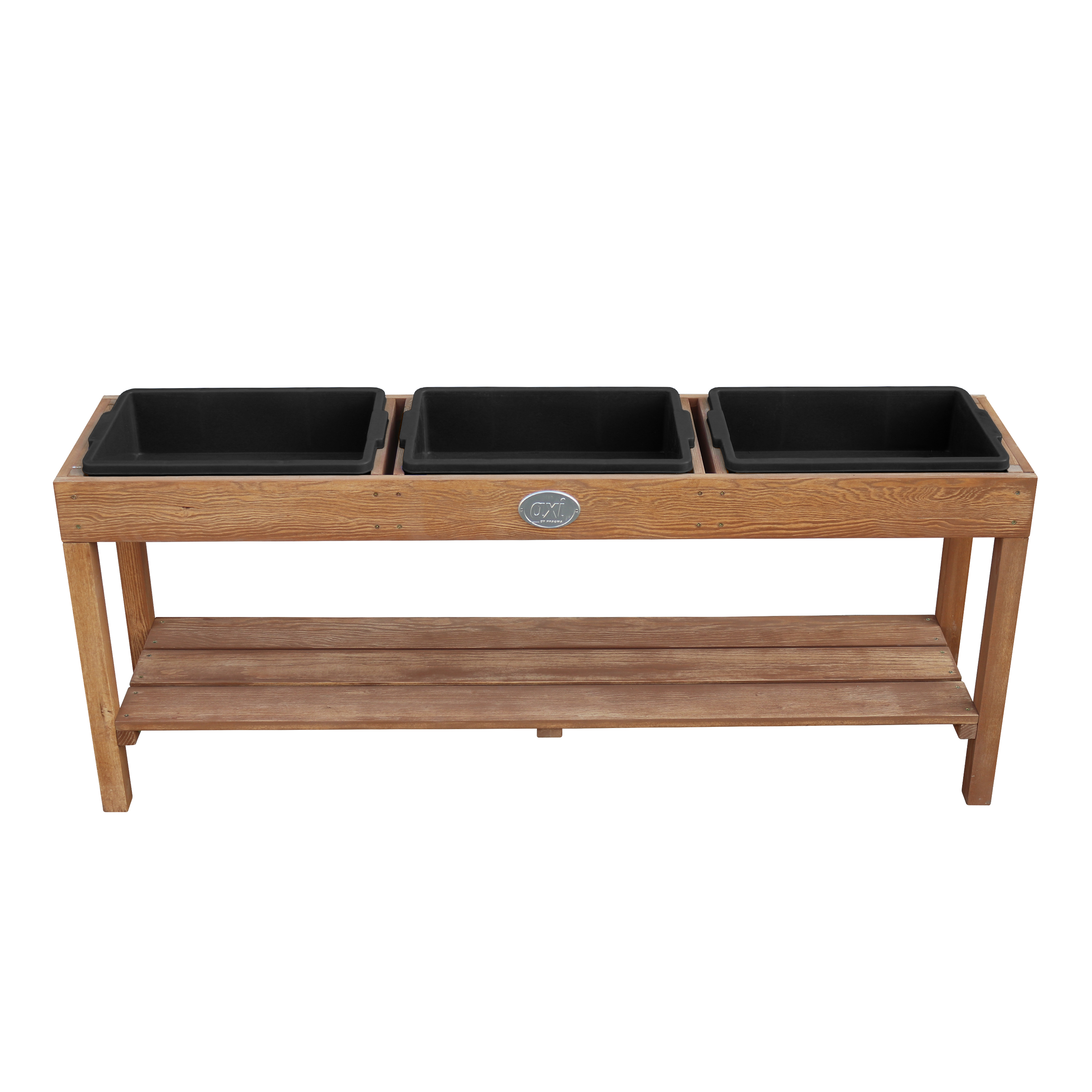 Activity Table with 3 black Bins Dark Brown