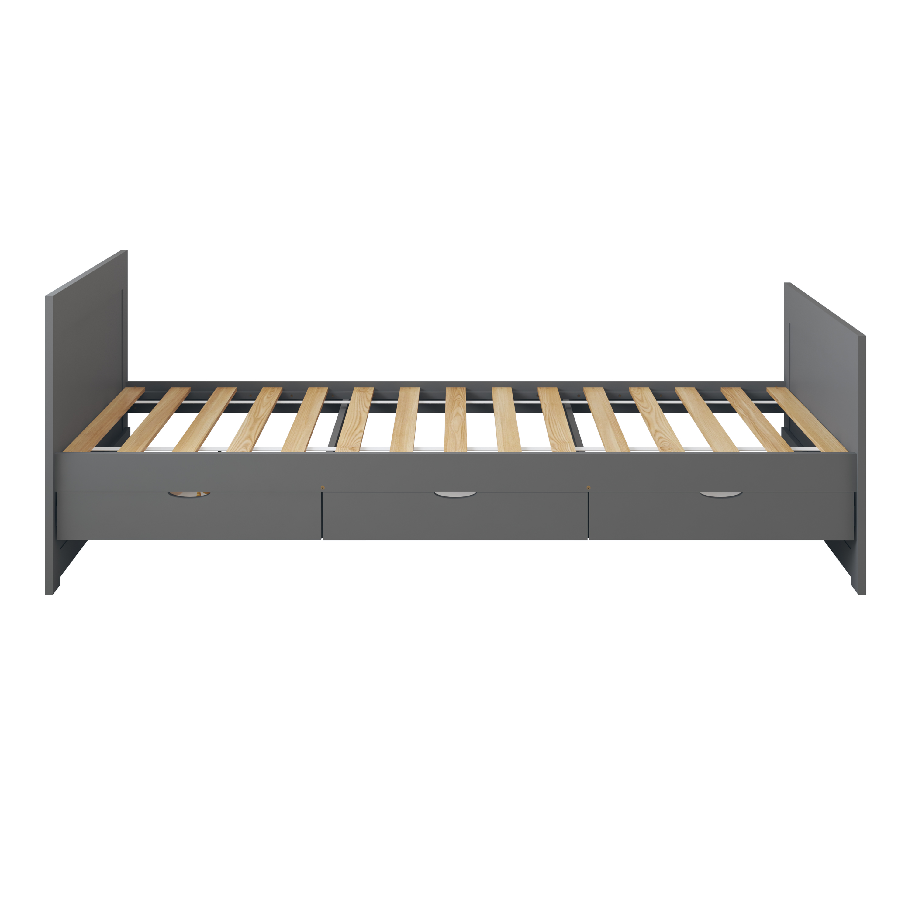 Eli Kids Bed with Trundle Grey – With Mattress