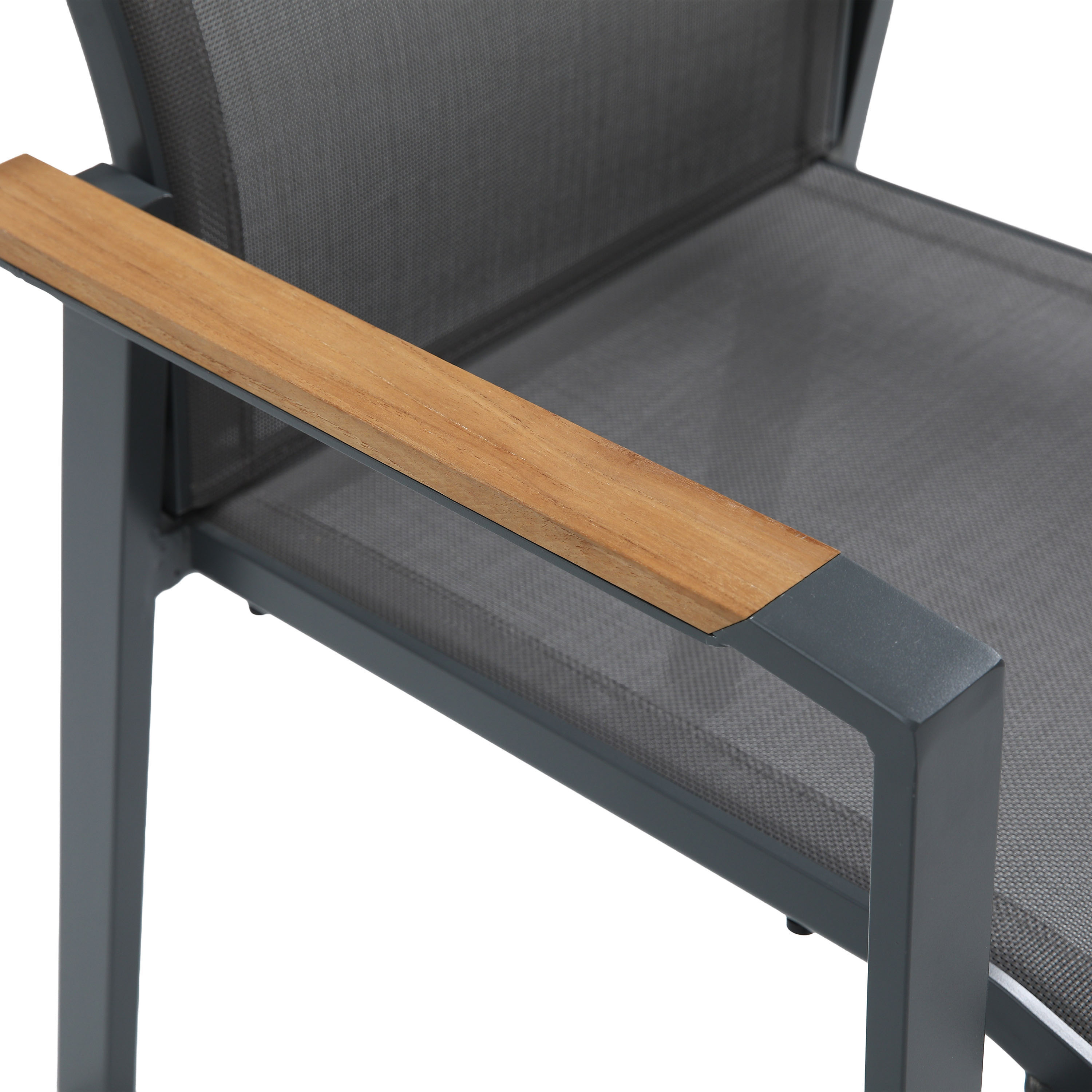 Hani/Alva 150 cm Tuinset 7-delig Teak/Aluminium