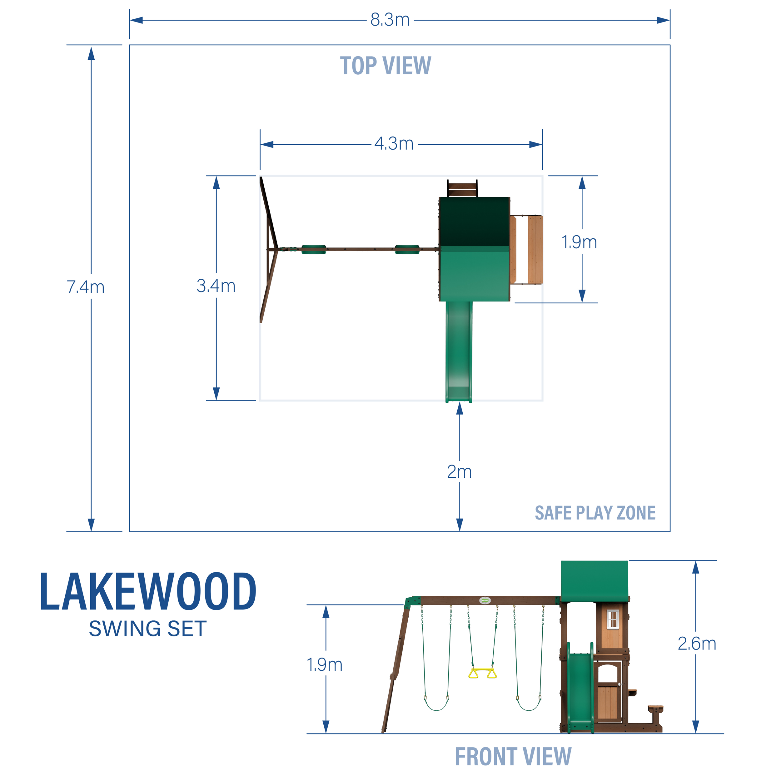 Lakewood Speeltoren met Schommels en Glijbaan