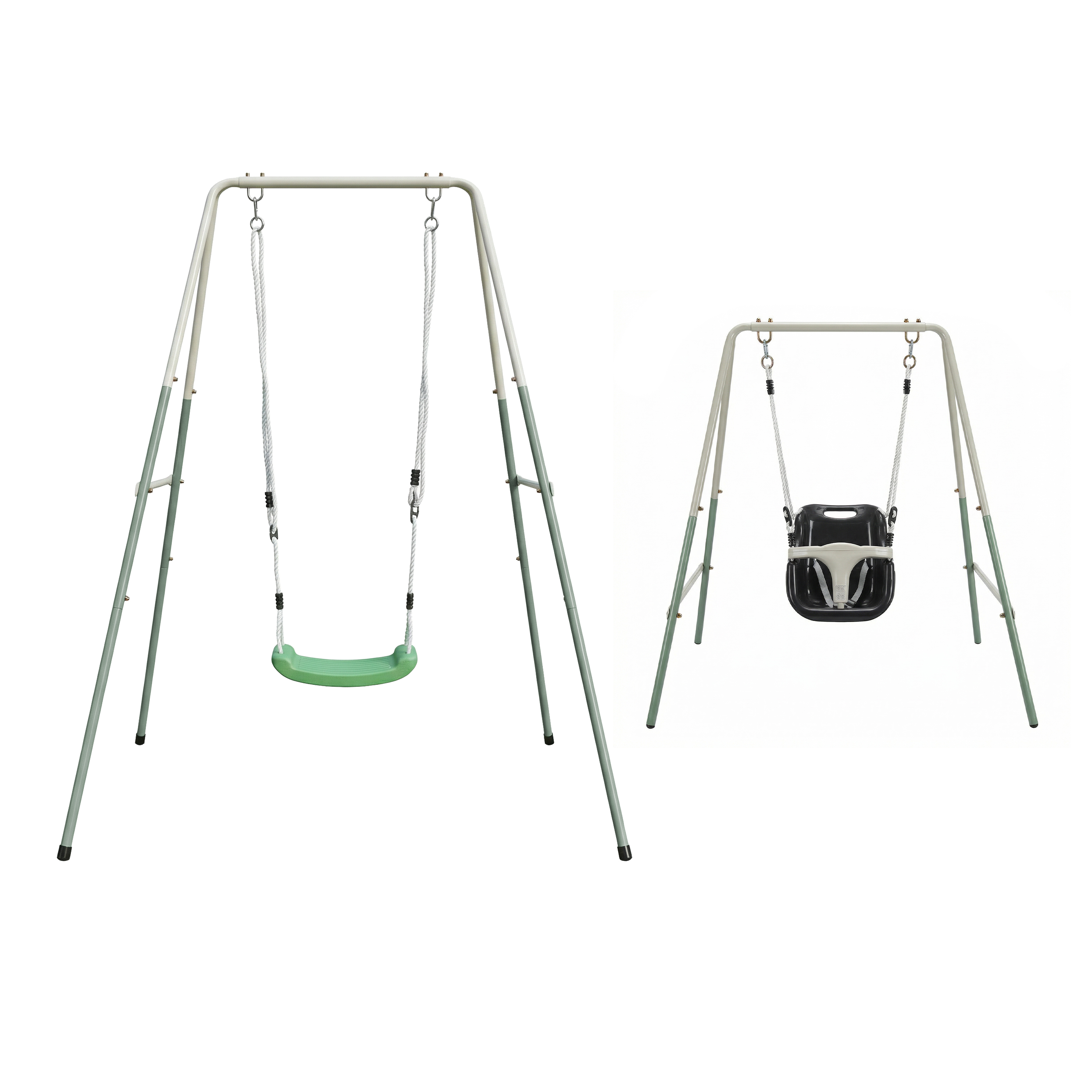 Metal Baby/Toddler swing - 2-in-1 - Green