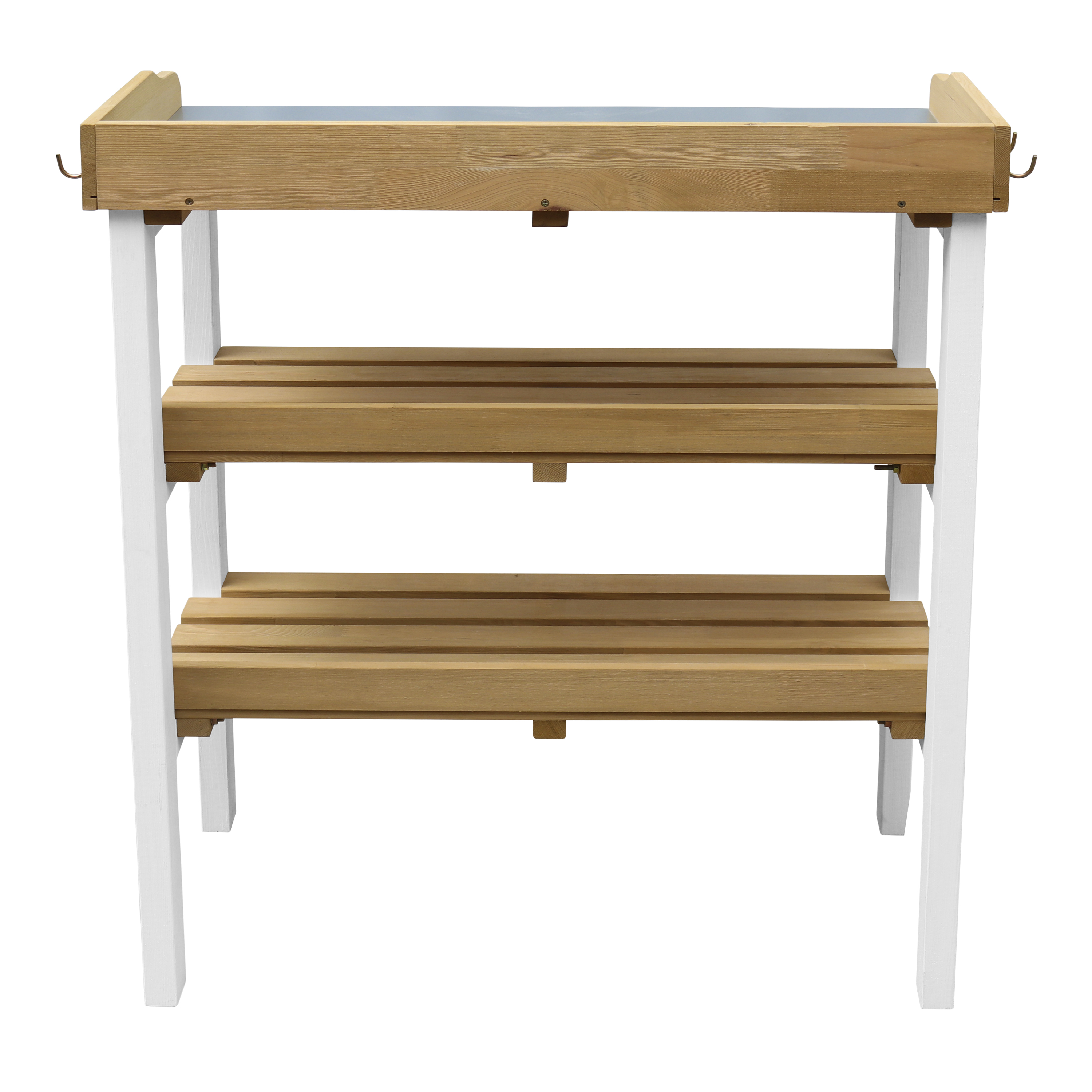 Oppottafel met opbergplanken Bruin/wit Oppottafel met opbergplanken Bruin/wit