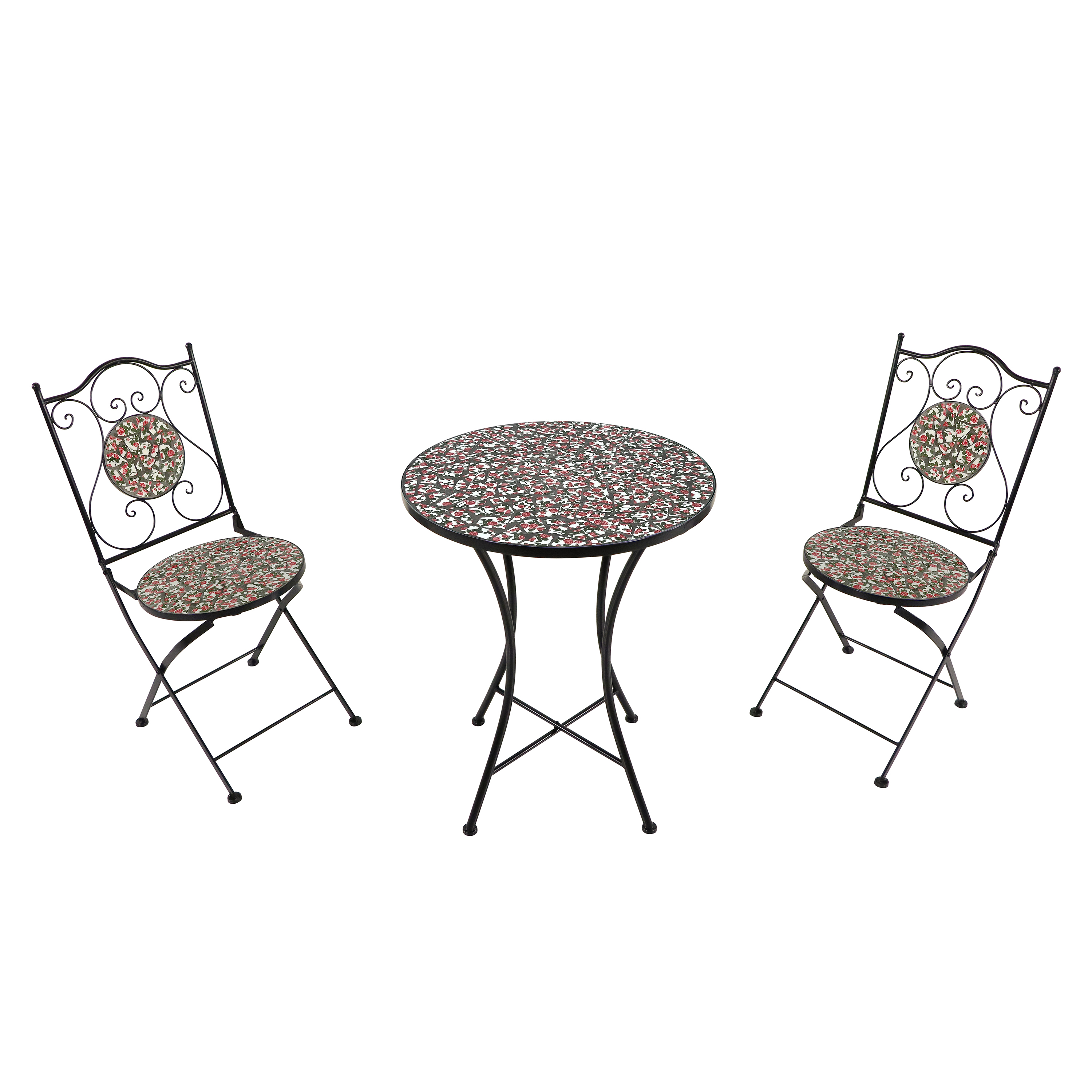 Amélie Mosaik Bistro Set Blumen Rosa