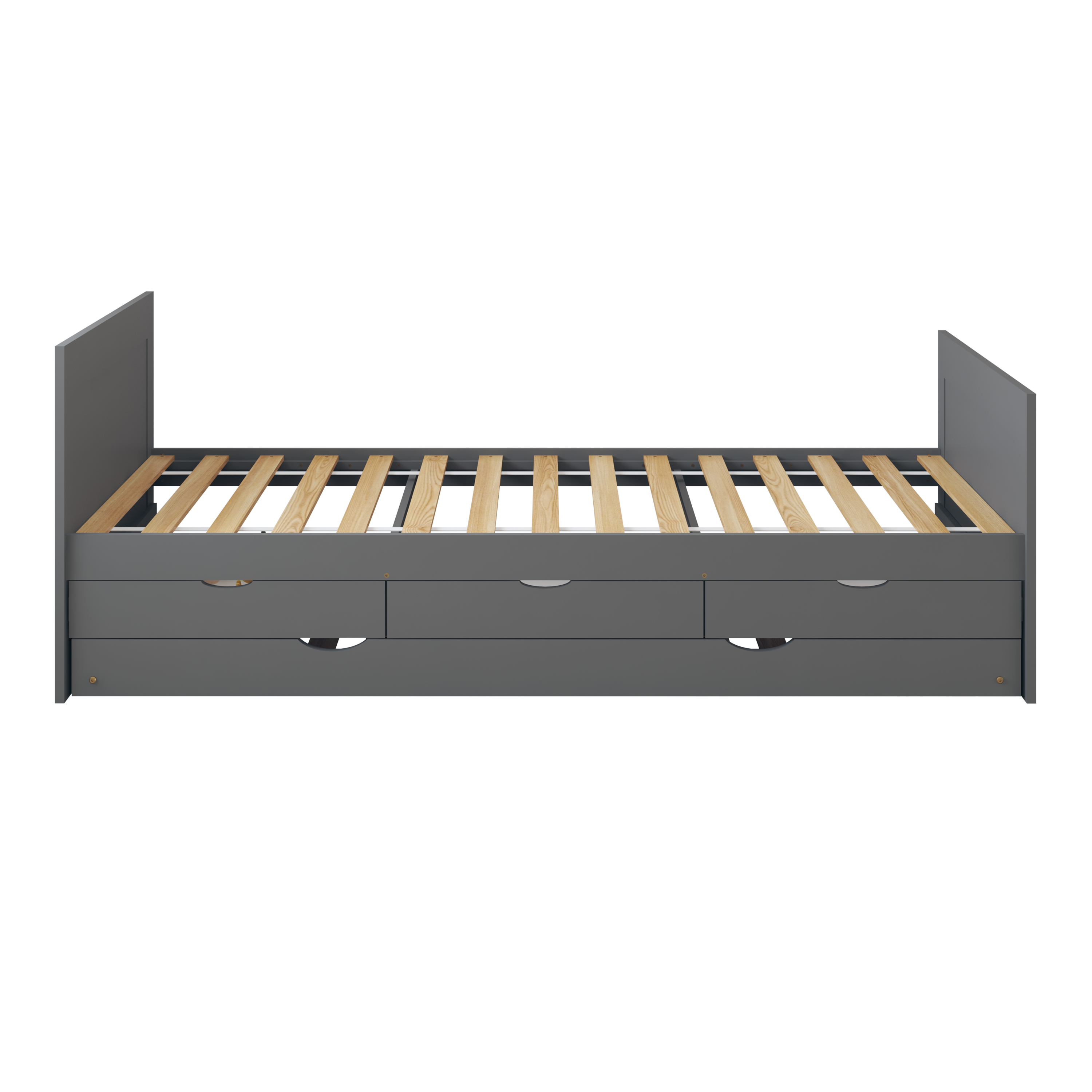 Eli Kids Bed with Trundle Grey– Without Mattress