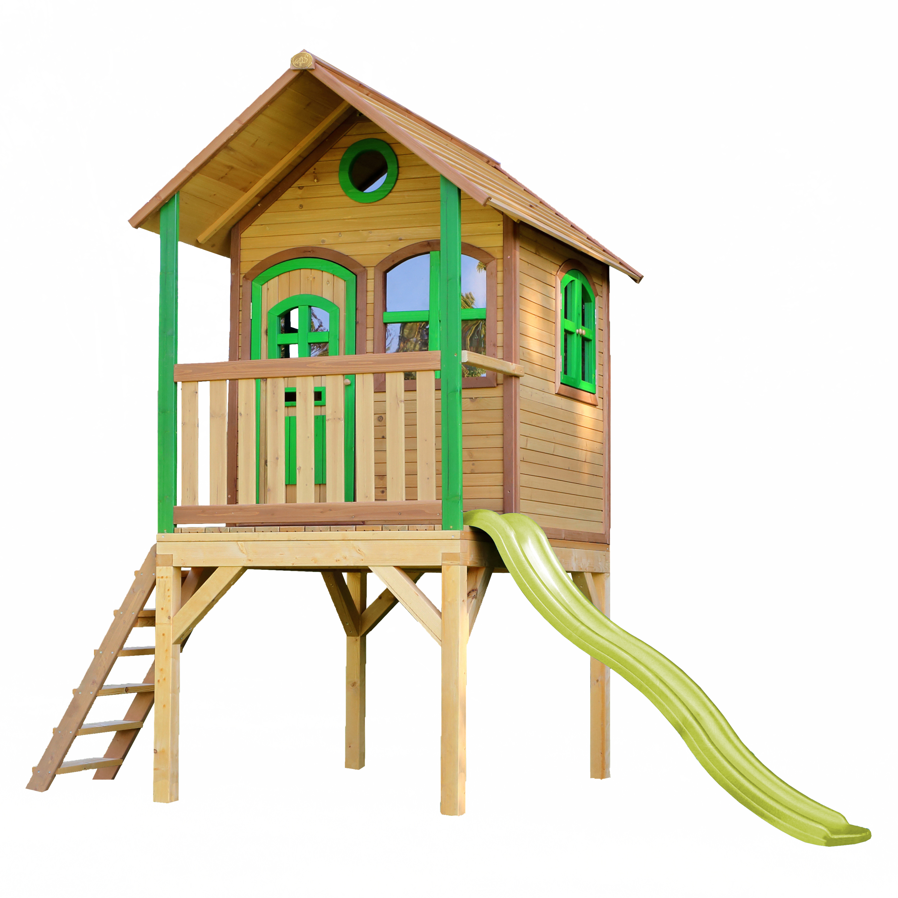 Laura Playhouse Brown/Green- Lime Green Slide