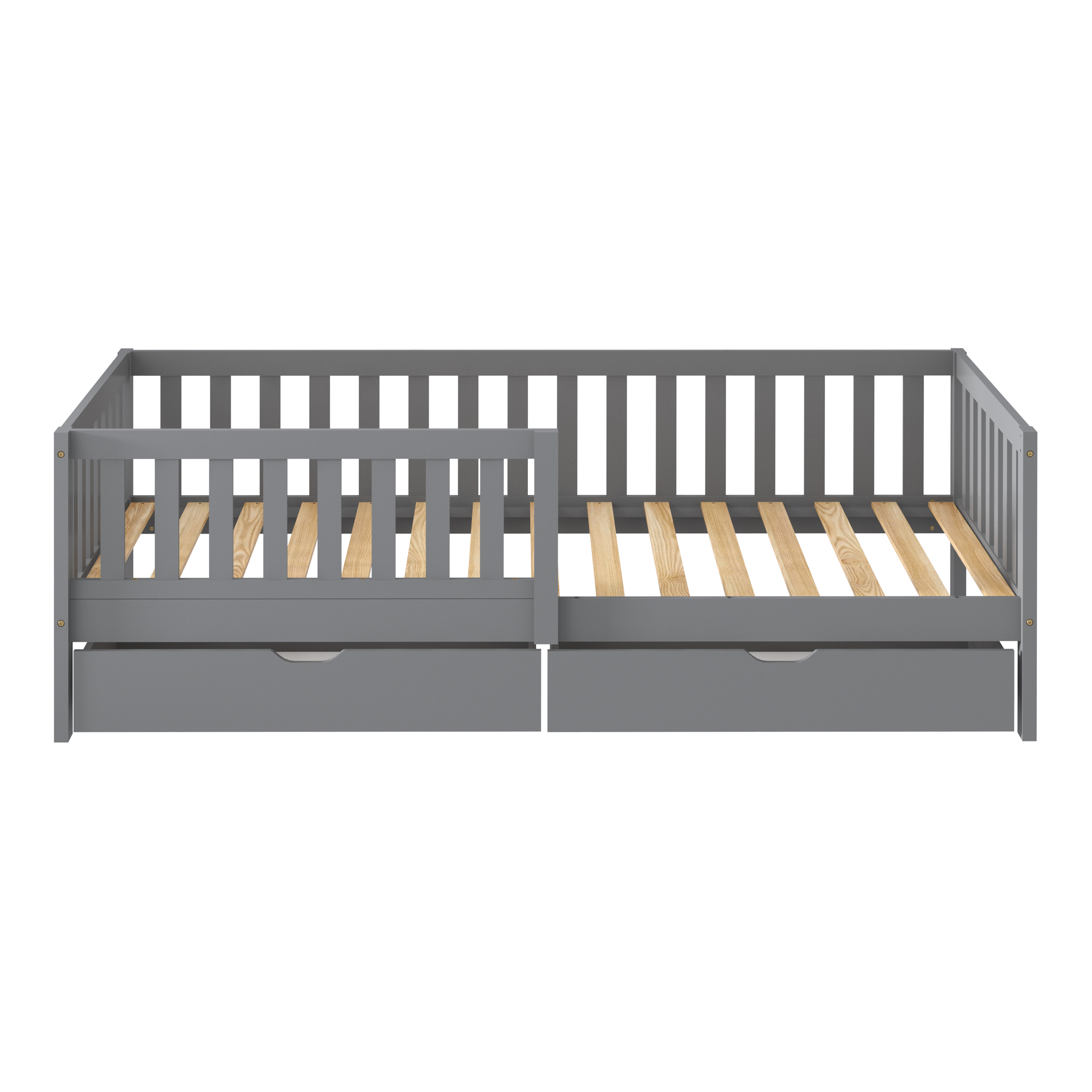 Isa Kids Bed with Storage Drawers Grey – With Mattress