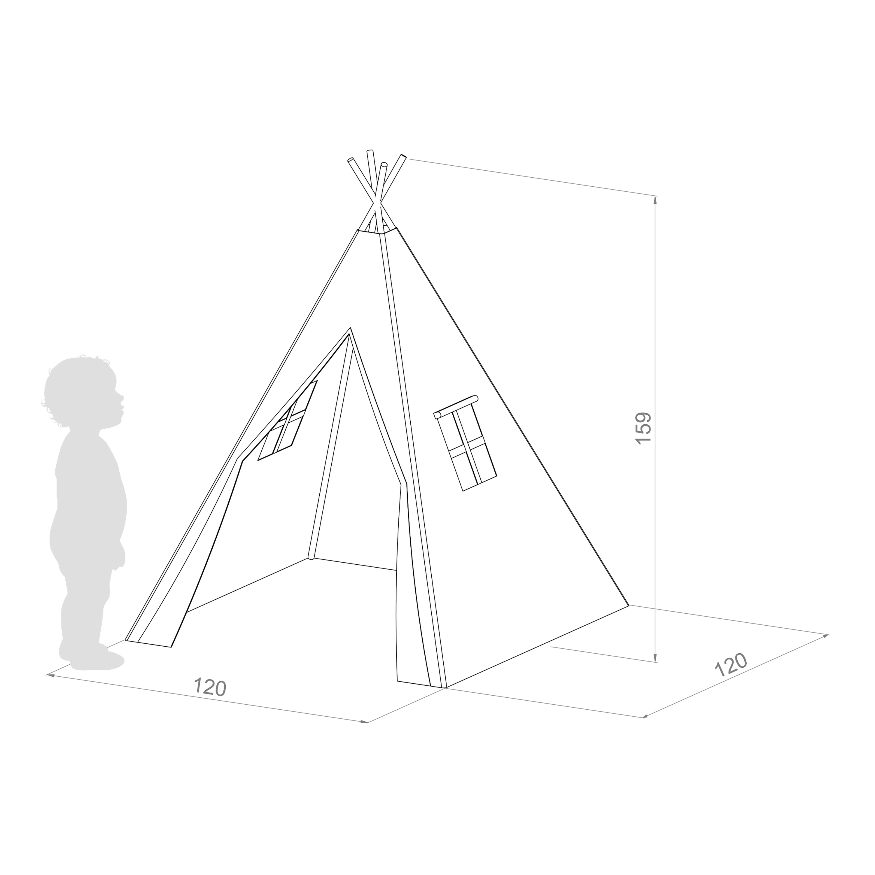 Alba Tipi Tent Grijs