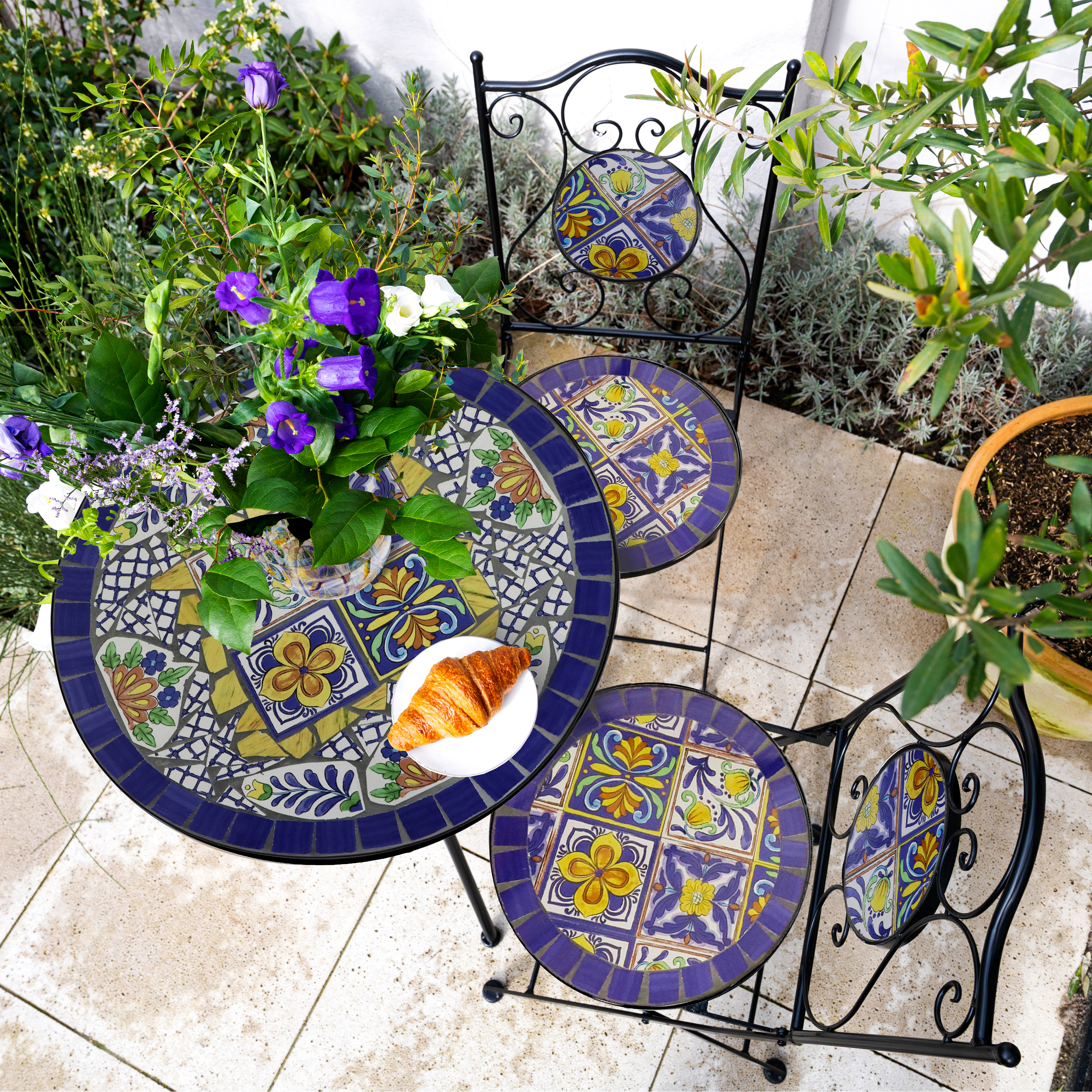 Amélie bistro set mosaic-Mediterranean