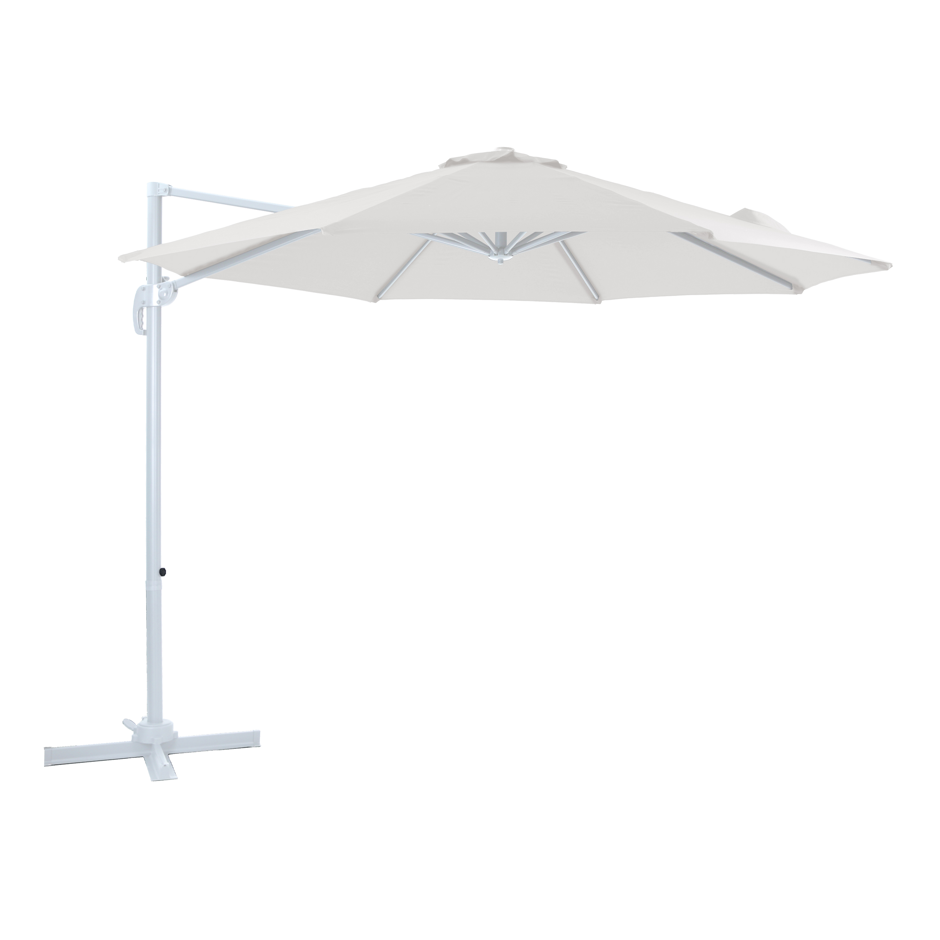 Marisol Parasol déporté Ø 300cm Blanc/Beige