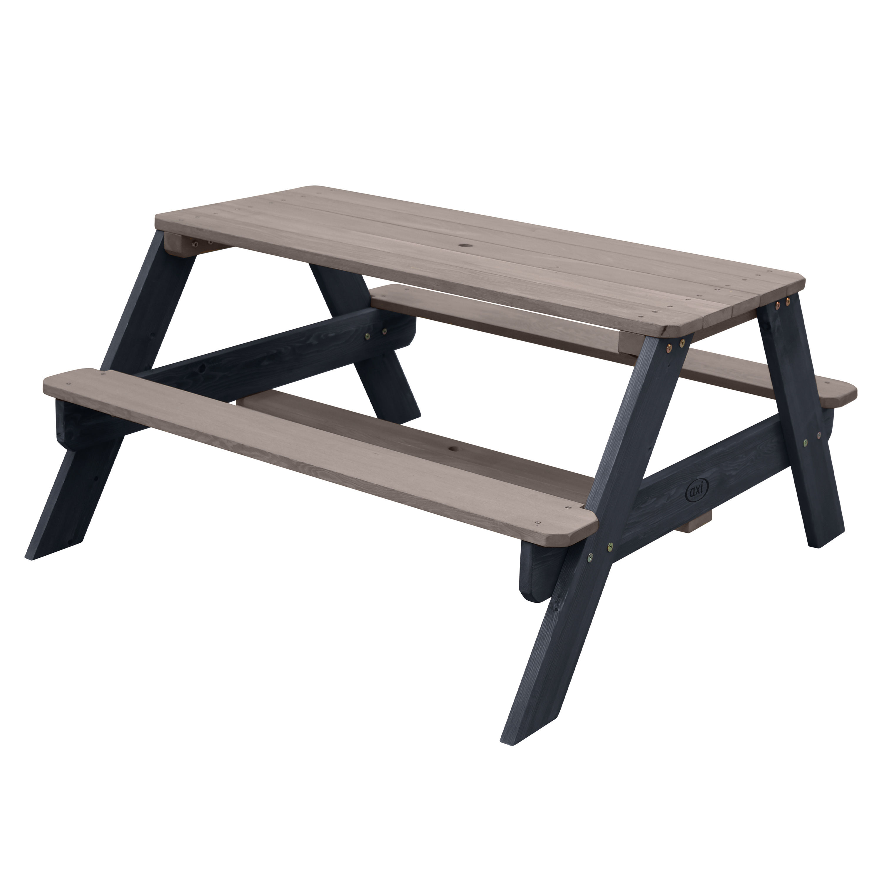 Nick Picknicktafel Antraciet/grijs - Parasol Blauw/grijs