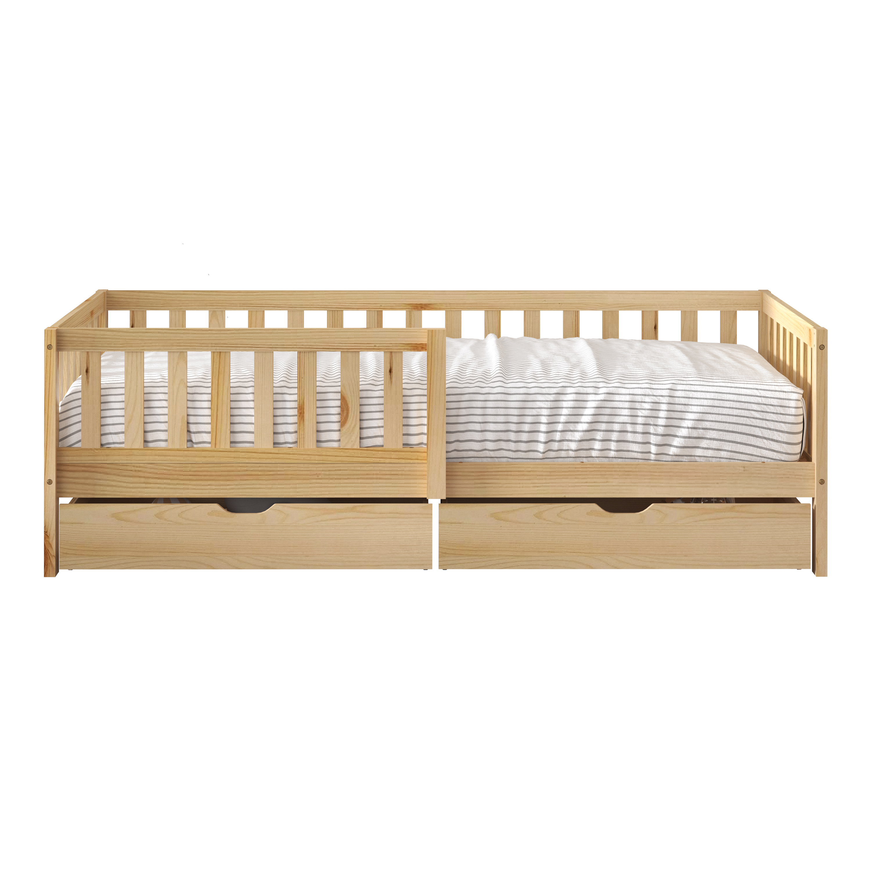 Isa Kinderbed met 2 Opberglades Naturel– Zonder Matras