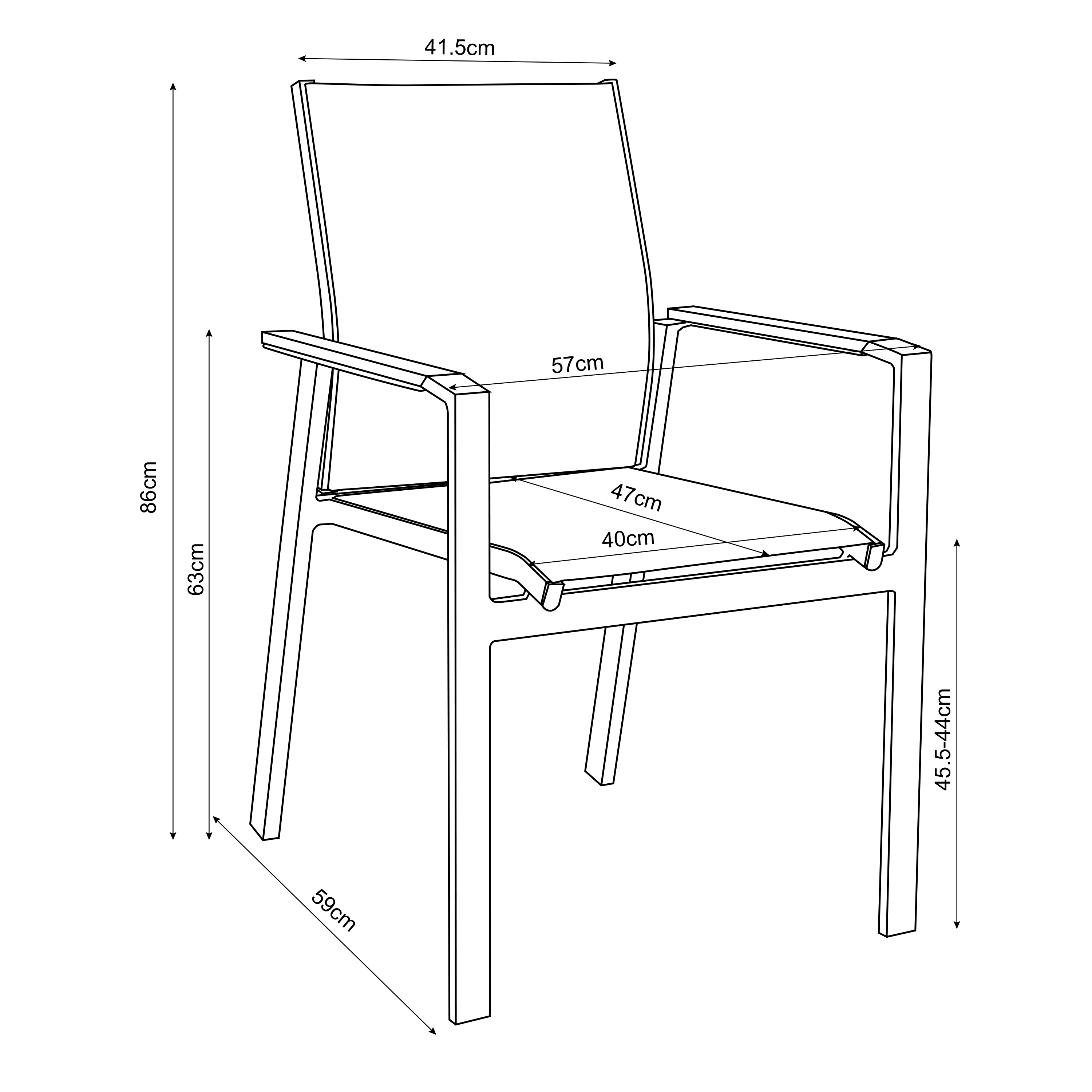 Hani/Alva 150 cm Tuinset 7-delig Teak/Aluminium