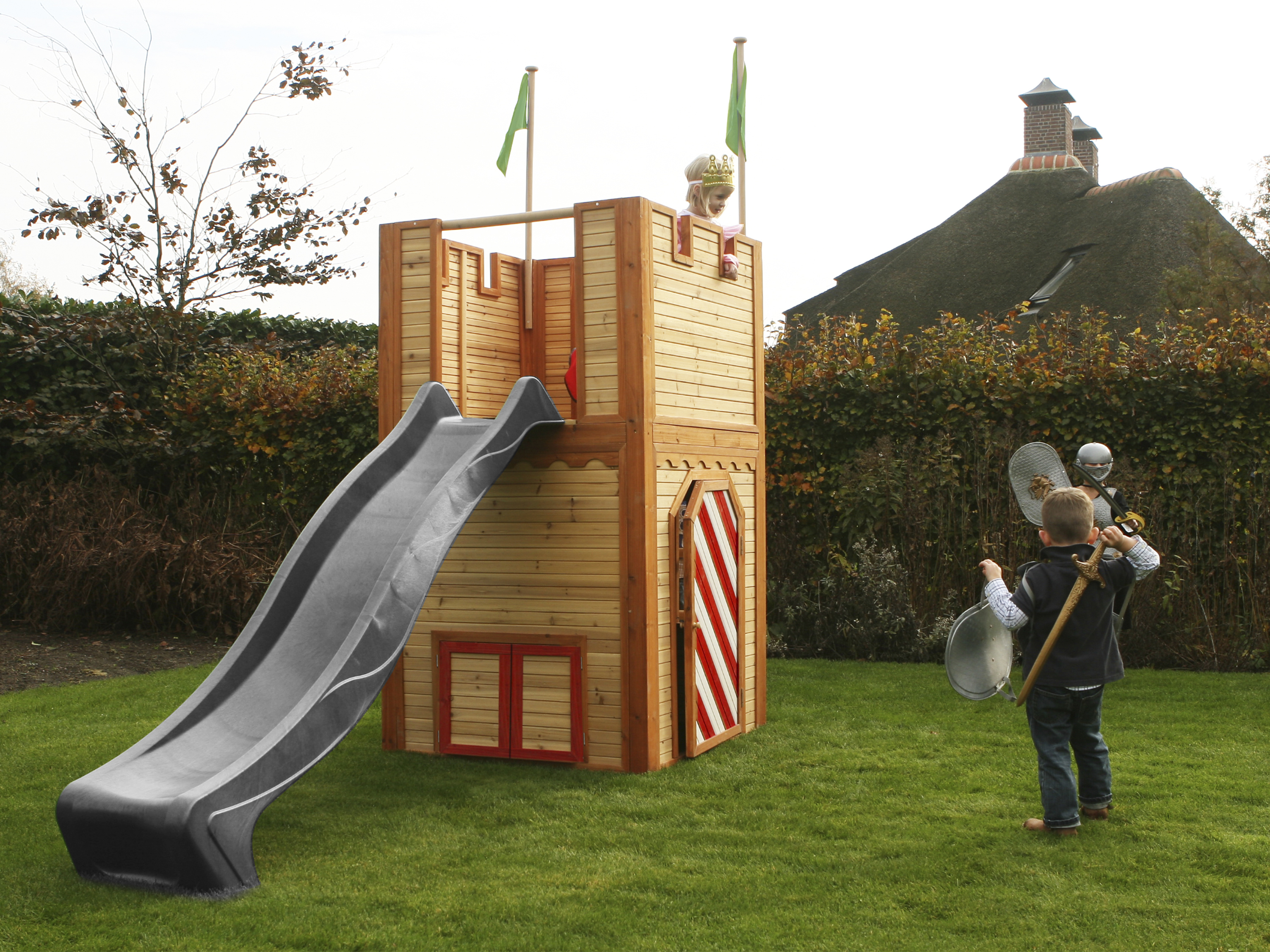 Arthur Maison Enfant avec Toboggan gris