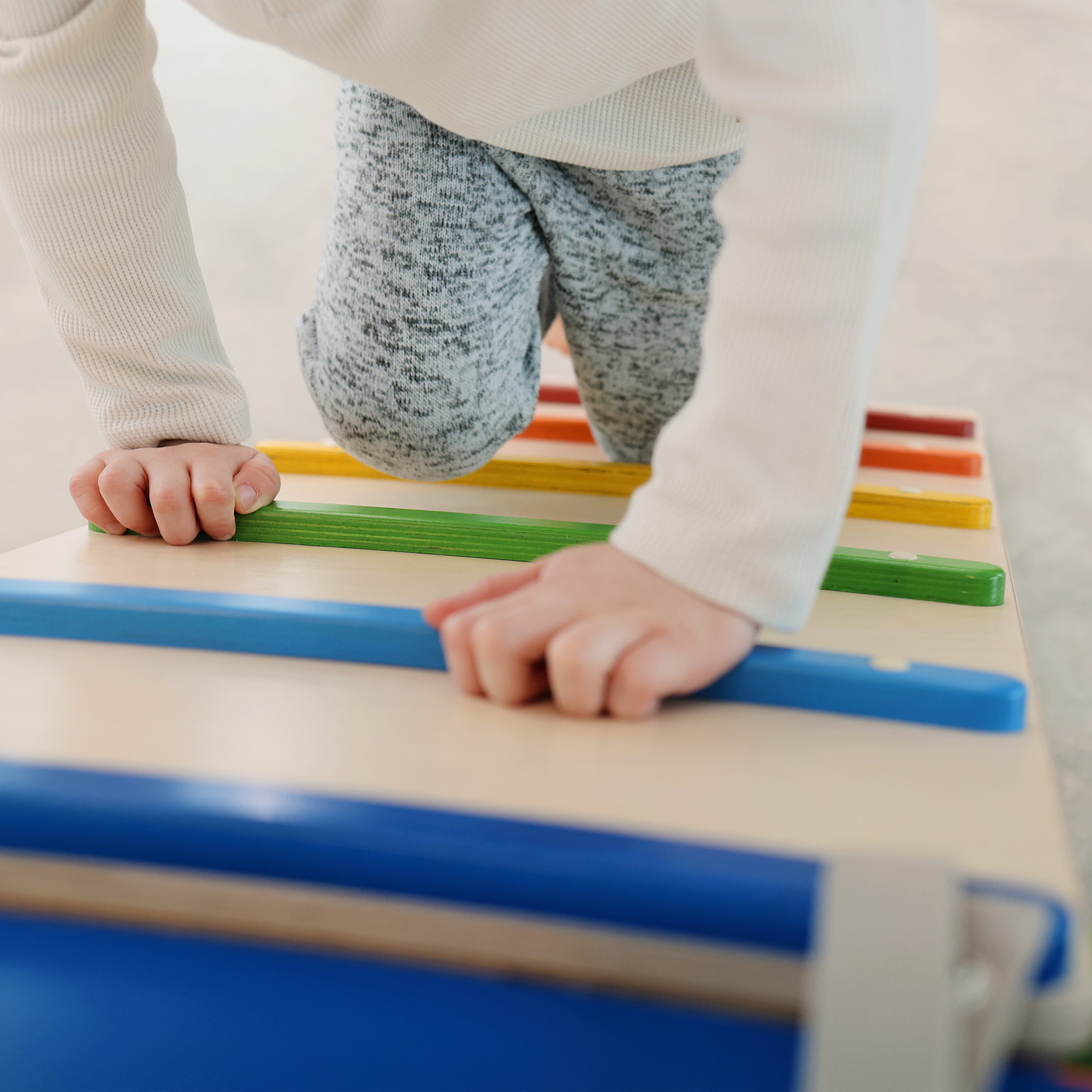 Houten XXL Rocker met Klimwand Regenboog
