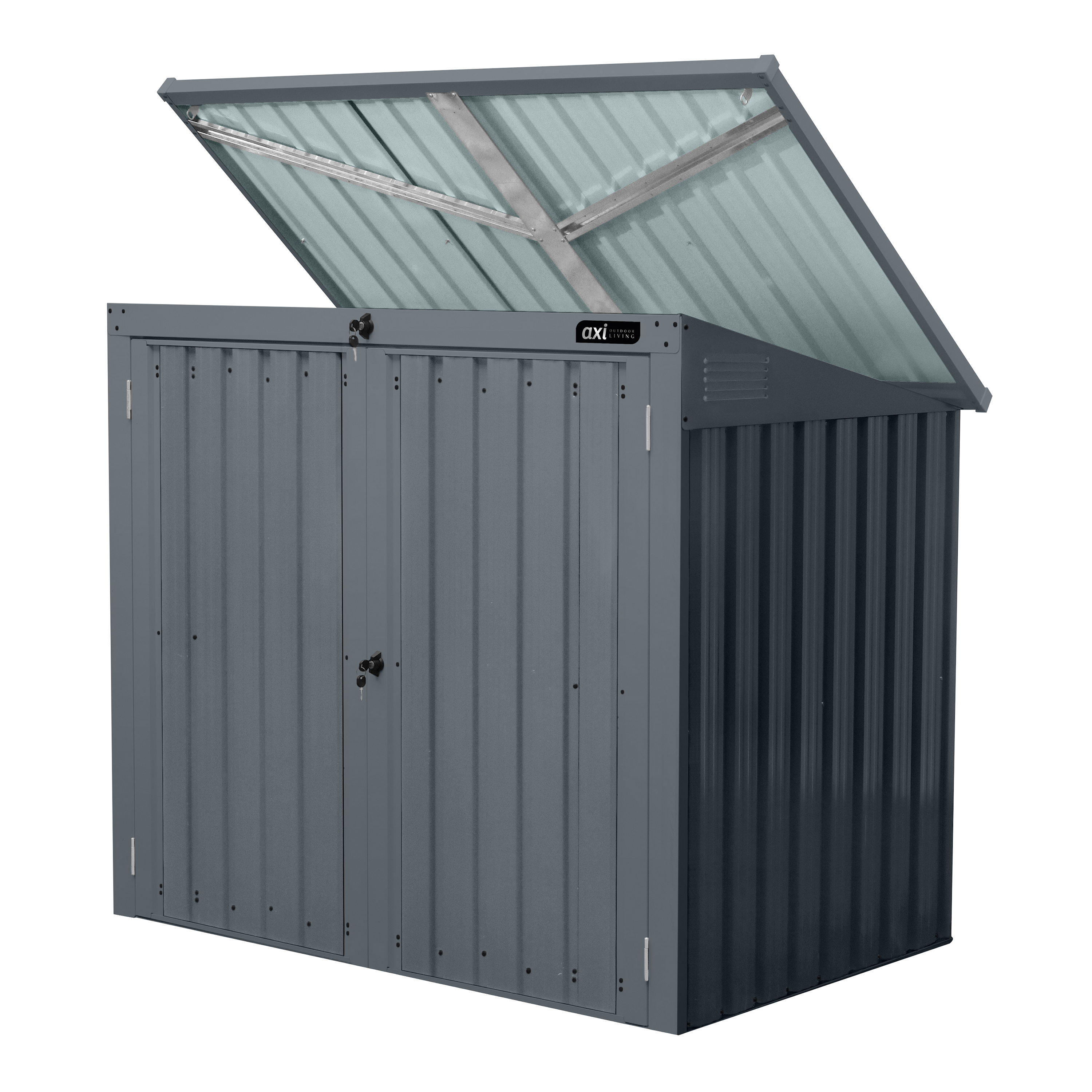 Oscar metalen Containerombouw Tuinkast Antraciet 2x 240L