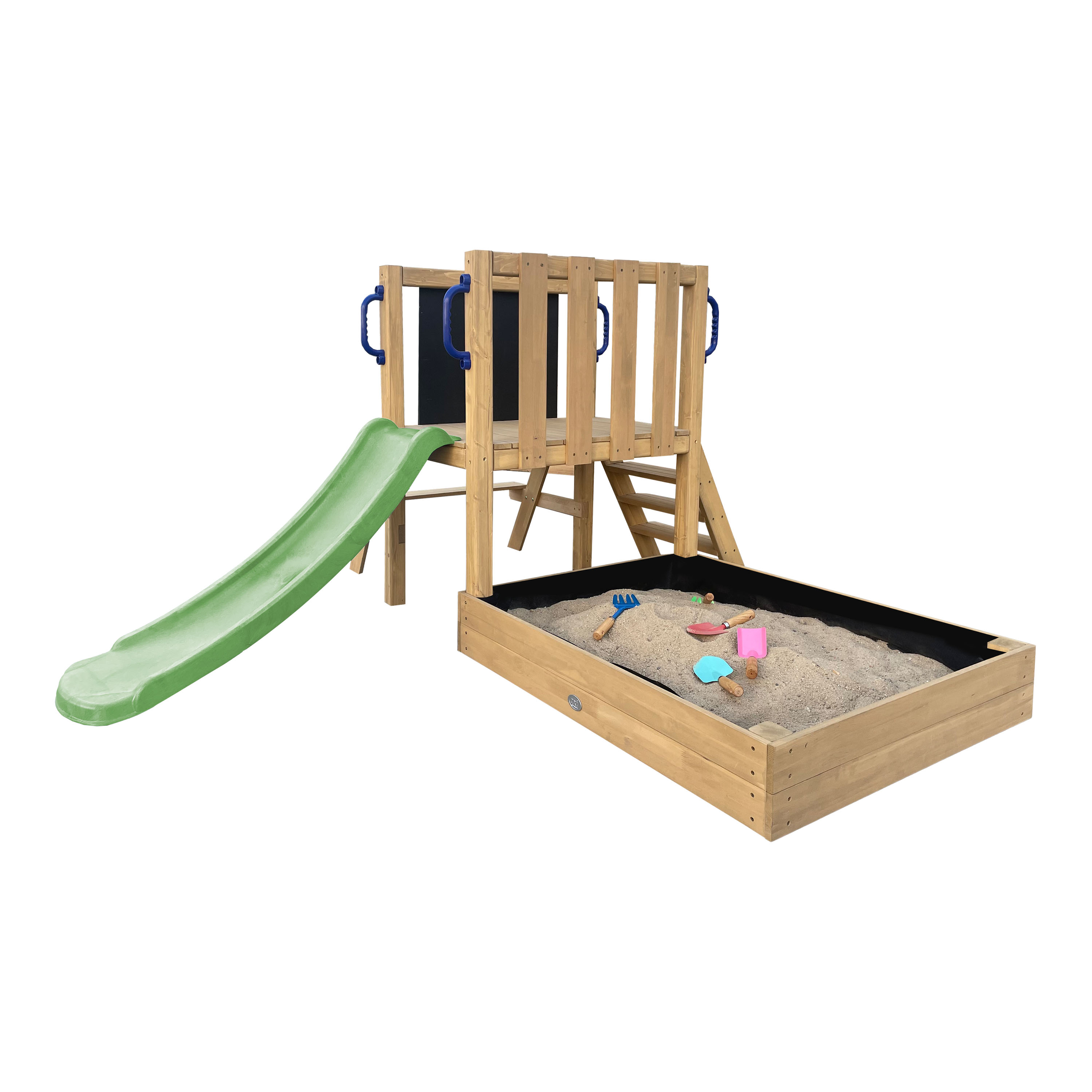 Leah Playtower - Sandbox and Picnic Table - Lime Green Slide