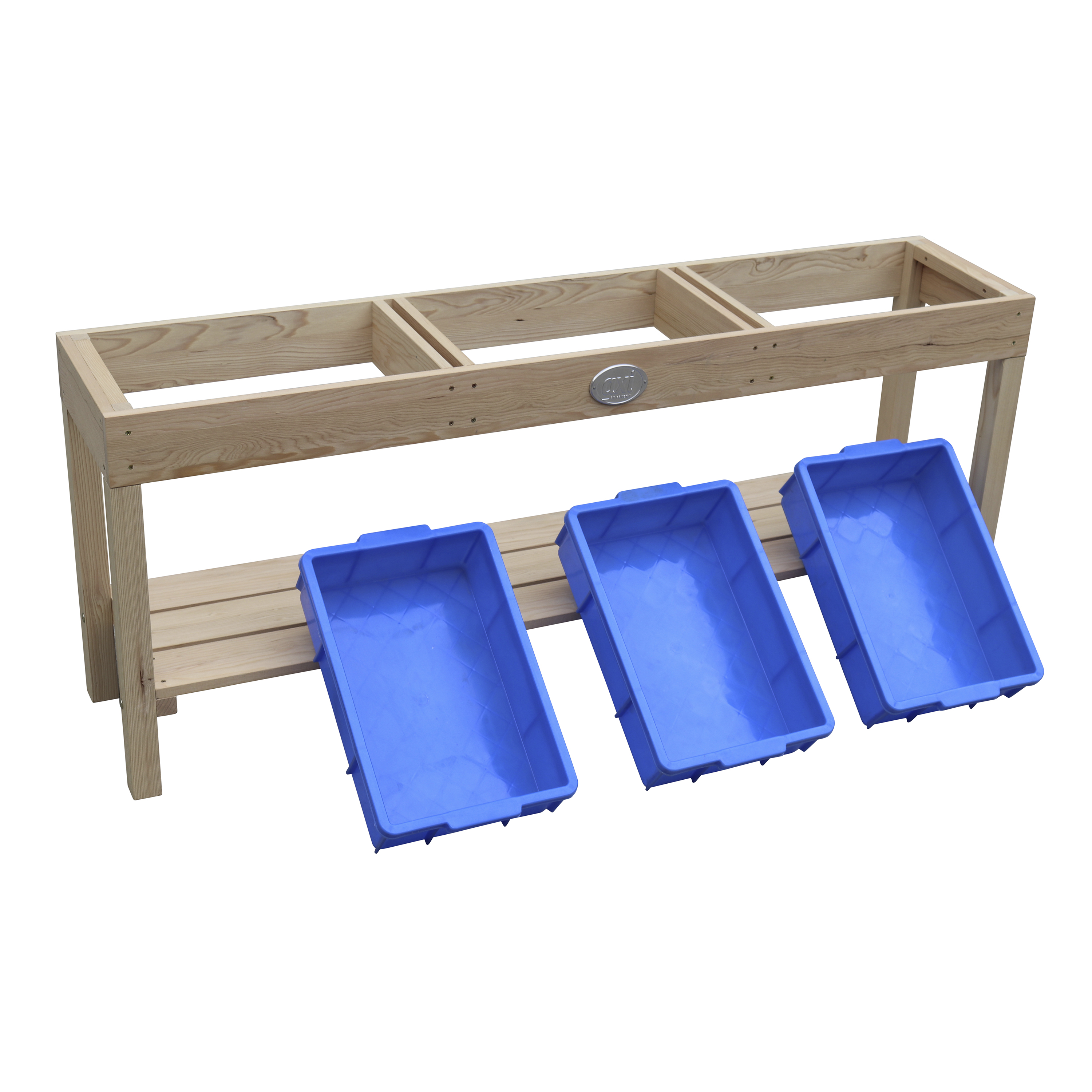 Activity Table with 3 Bins Natural Brown